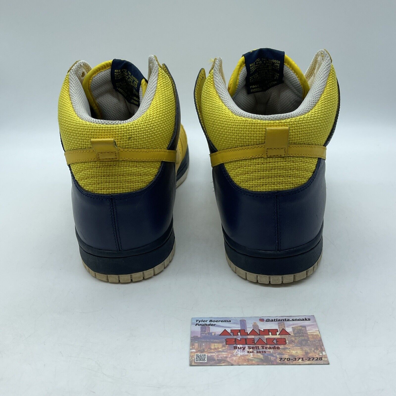 Size 11.5 - Nike Dunk High Yellow White Blue Suede Leather (317982-771)
