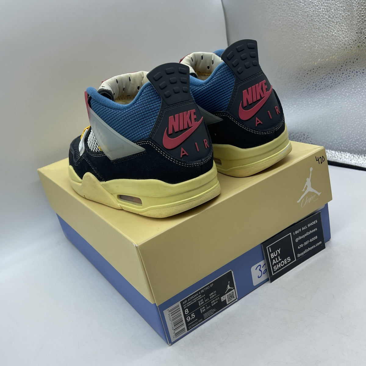Size 8 - Air Jordan 4 Retro x Union LA Mid Off Noir (DC9533-001)