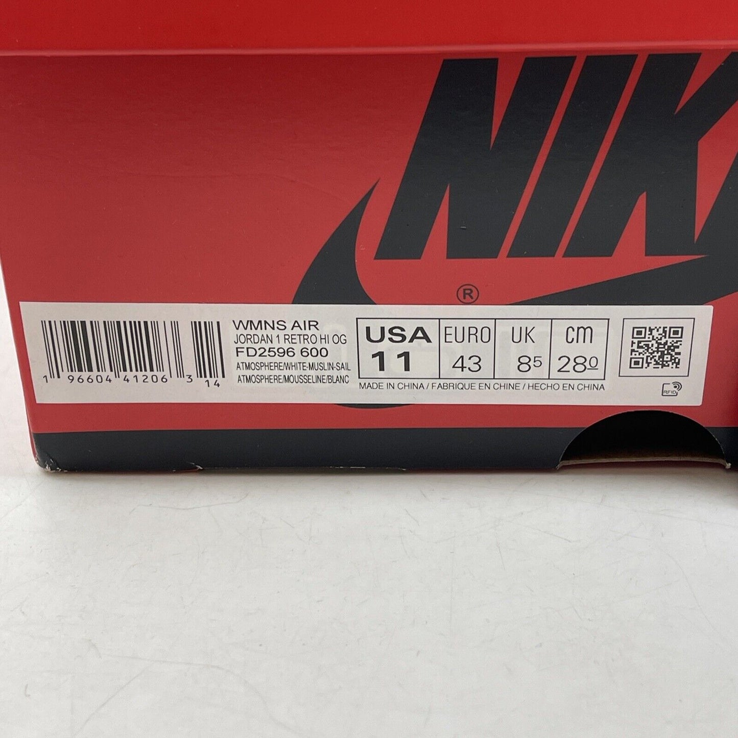 Size 11W - Air Jordan 1 Retro OG High Washed Pink White Leather Suede FD2596-600