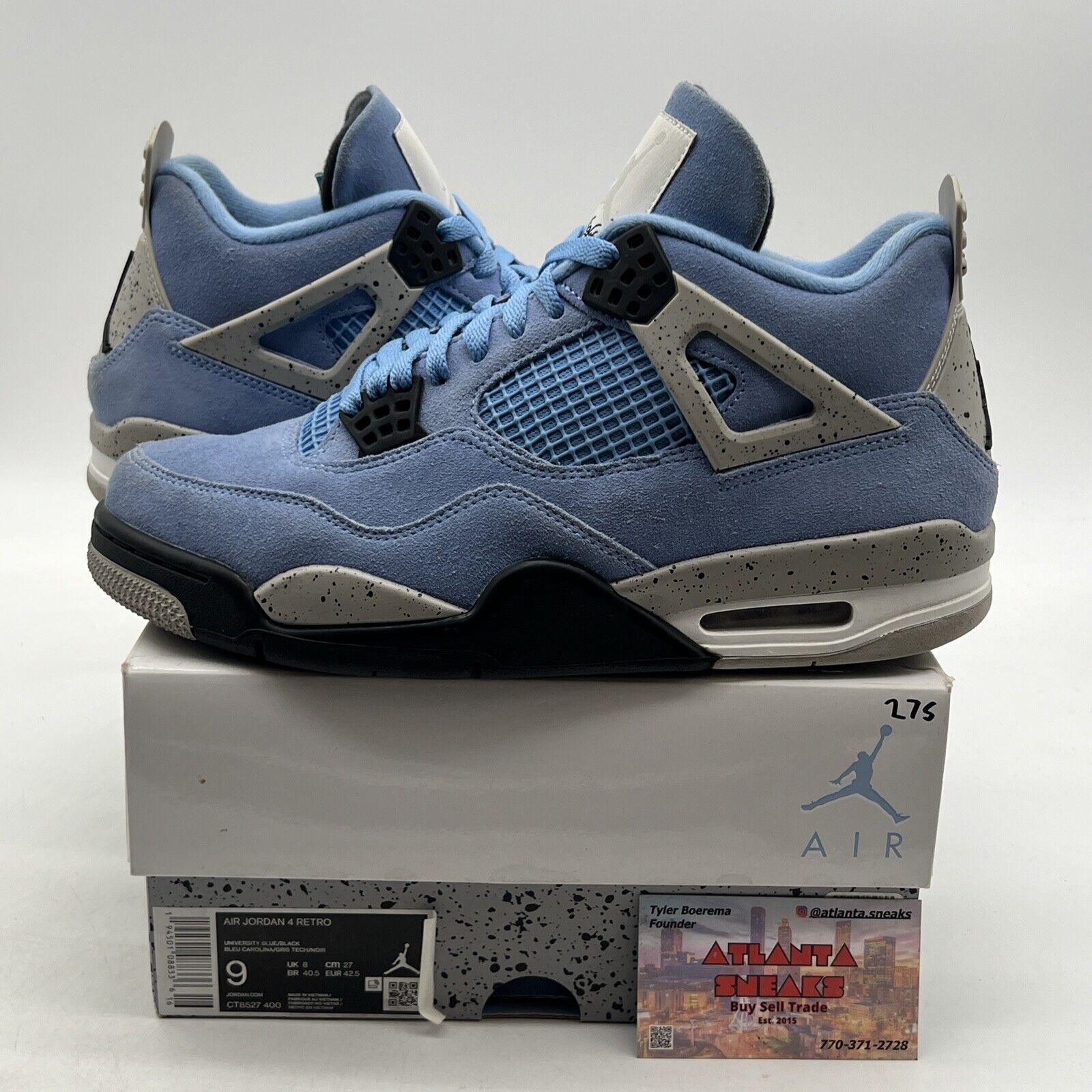 Size 9 - Jordan 4 Retro Mid University Blue (CT8527-400)