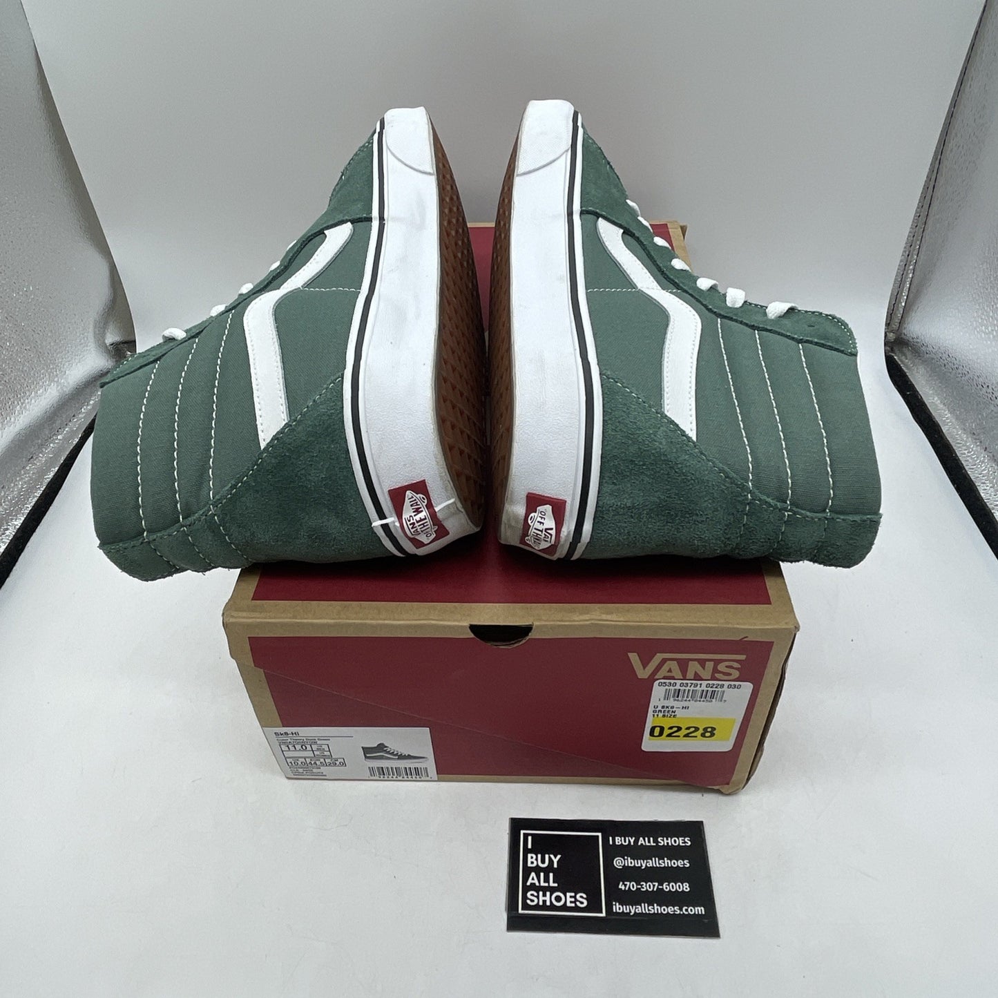Size 11 - VANS Sk8 Hi Color Theory Duck Green White (VN0A7Q5NYQW)