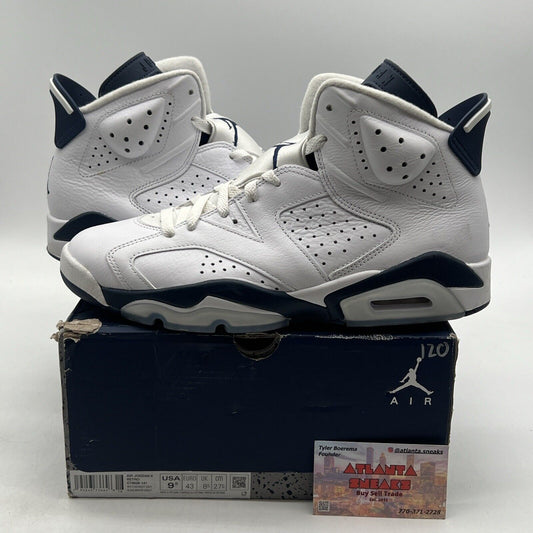 Size 9.5 - Jordan 6 Retro Midnight Navy White Leather (CT8529-141)