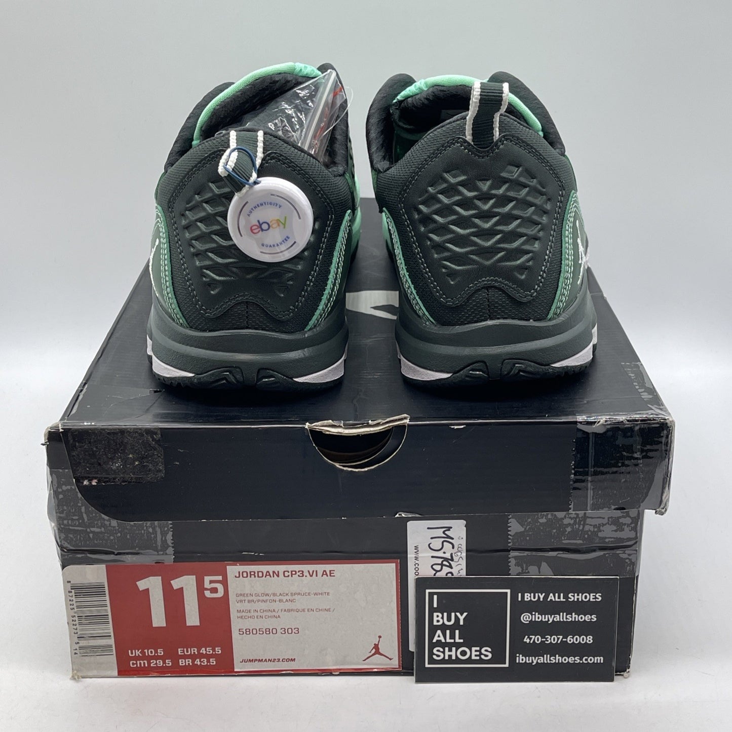 Size 11.5 - Jordan CP3.VI AE Green Glow Suede Leather (580580-303)