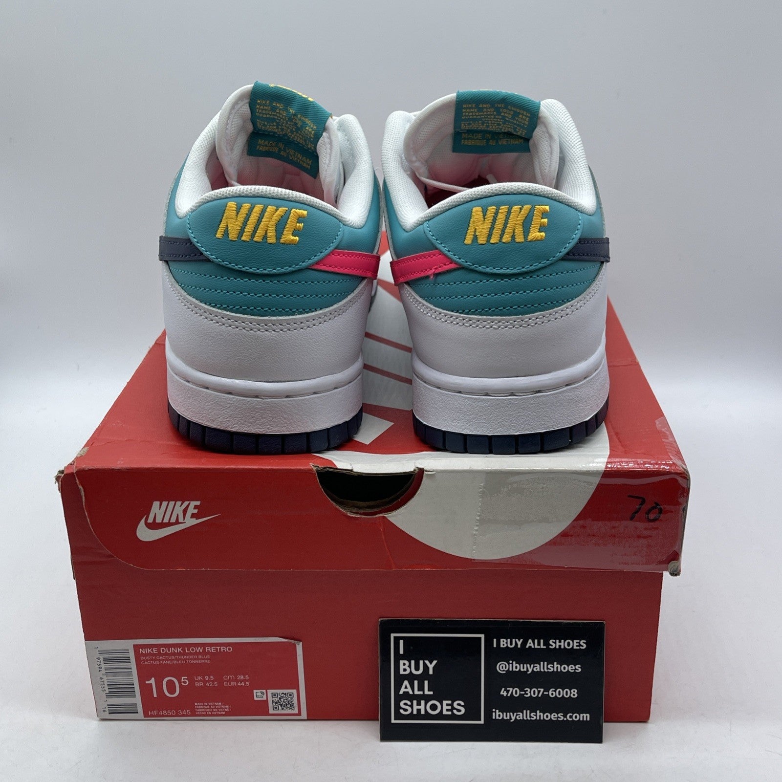 Size 10.5 - Nike Dunk Low Dusty Cactus Thunder Blue Leather (HF4850-345)