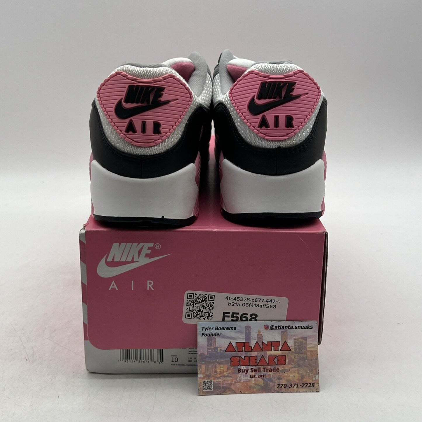Size 10 - Nike Air Max 90 Rose Pink Black Grey White Suede (CD0881-101)