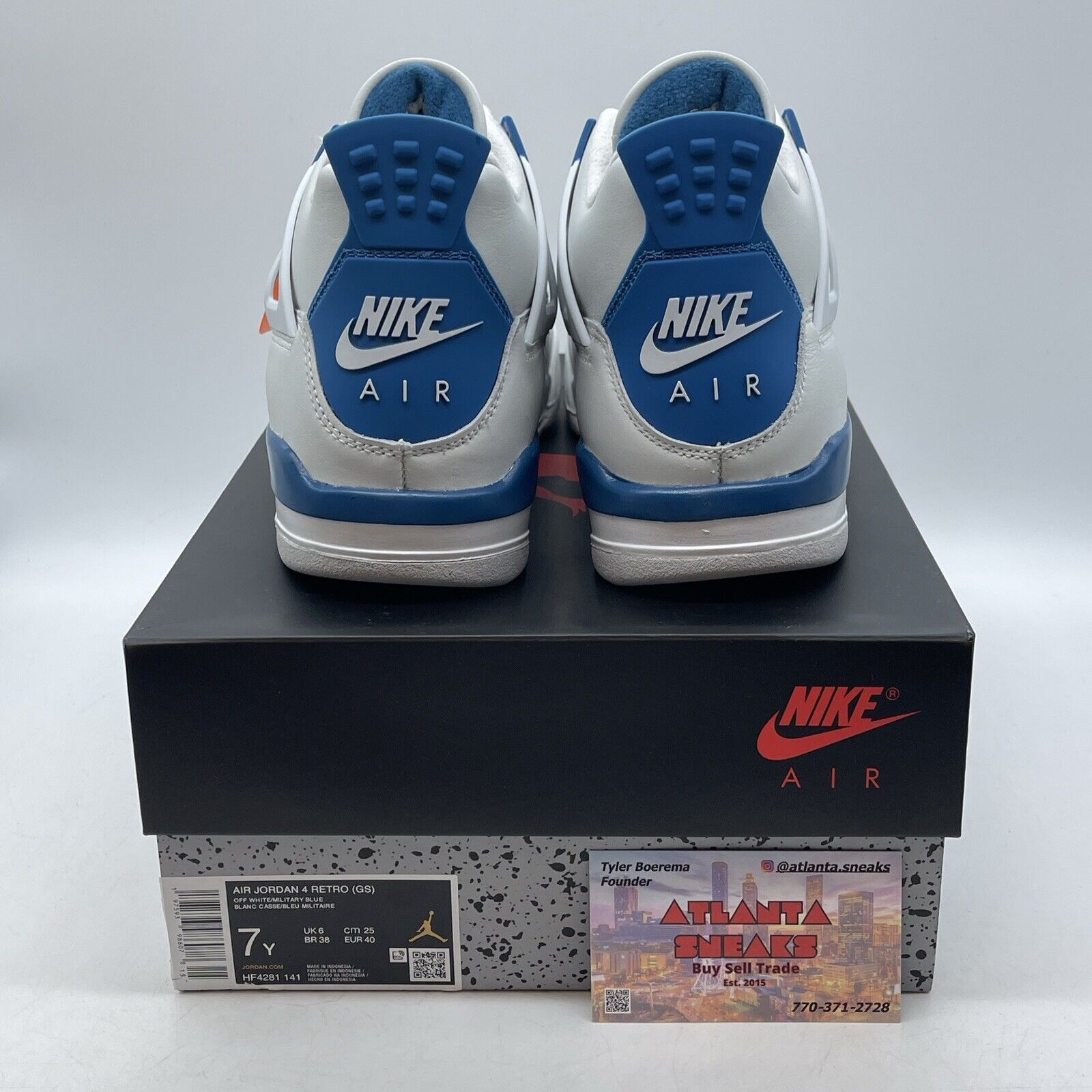 Size 7Y - Air Jordan 4 Retro Military Blue Industrial Blue 2024 GS (HF4281-141)