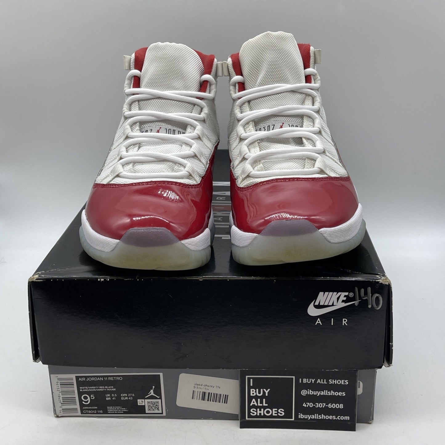 Size 9.5 - Jordan 11 Retro High Cherry Red White Suede Leather (CT8012-116)