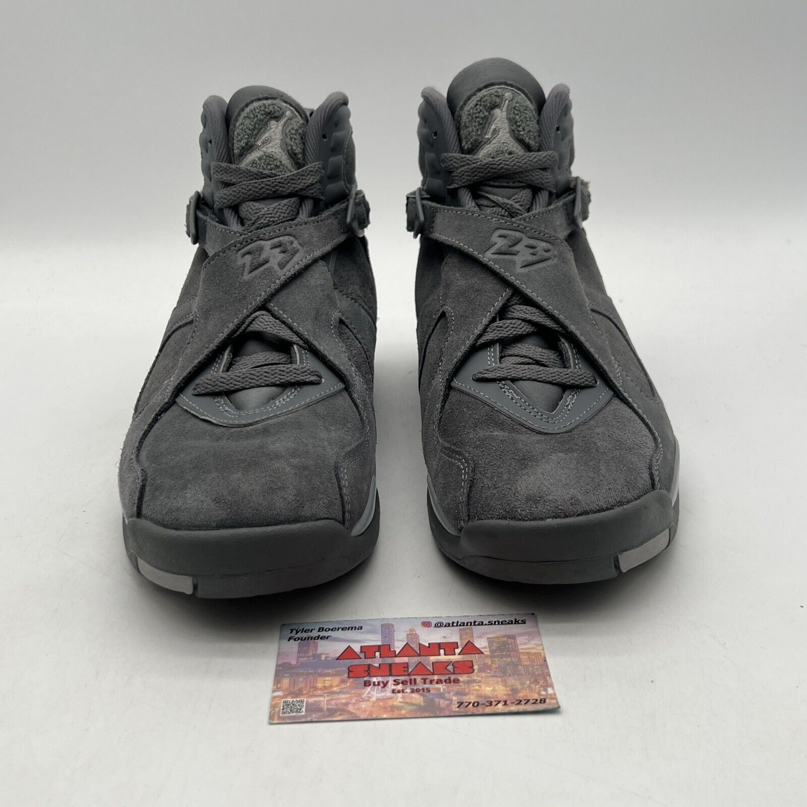 Size 9.5 - Air Jordan 8 Retro Cool Grey Suede (305381-014)