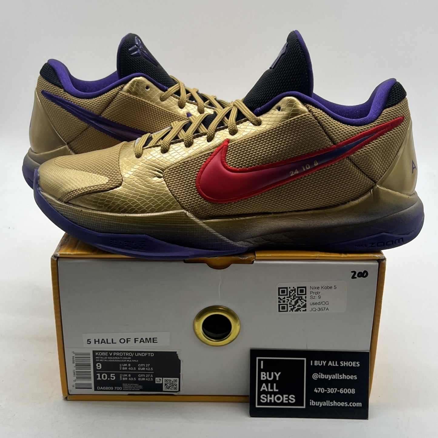 Size 9 - Nike Zoom Kobe 5 Protro x Undefeated Hall Of Fame (DA6809-700)