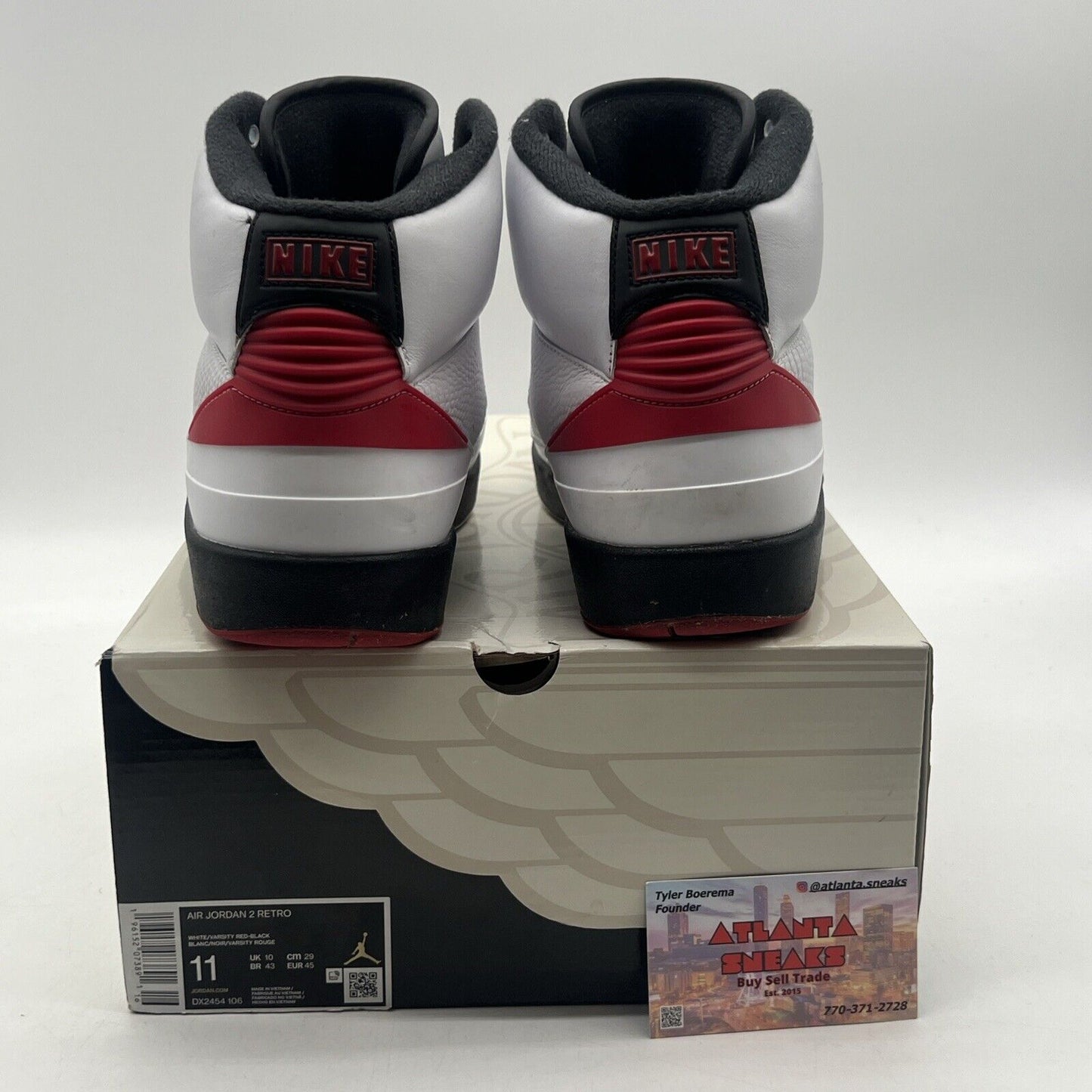 Size 11 - Jordan 2 Retro Mid Chicago White Red Black Leather (DX2454-106)