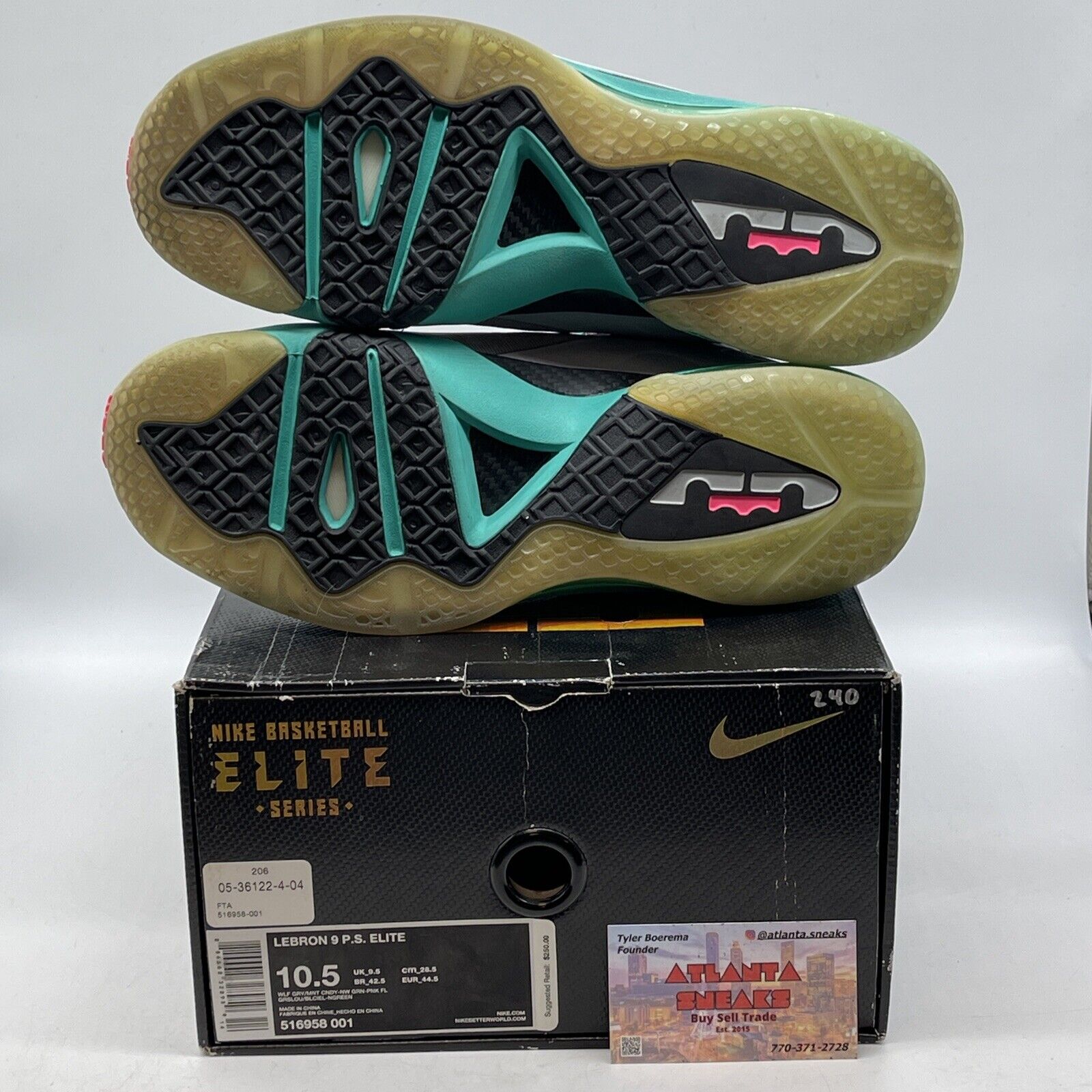 Size 10.5 - Nike LeBron 9 P.S. Elite South Beach Suede Leather (516958-001)