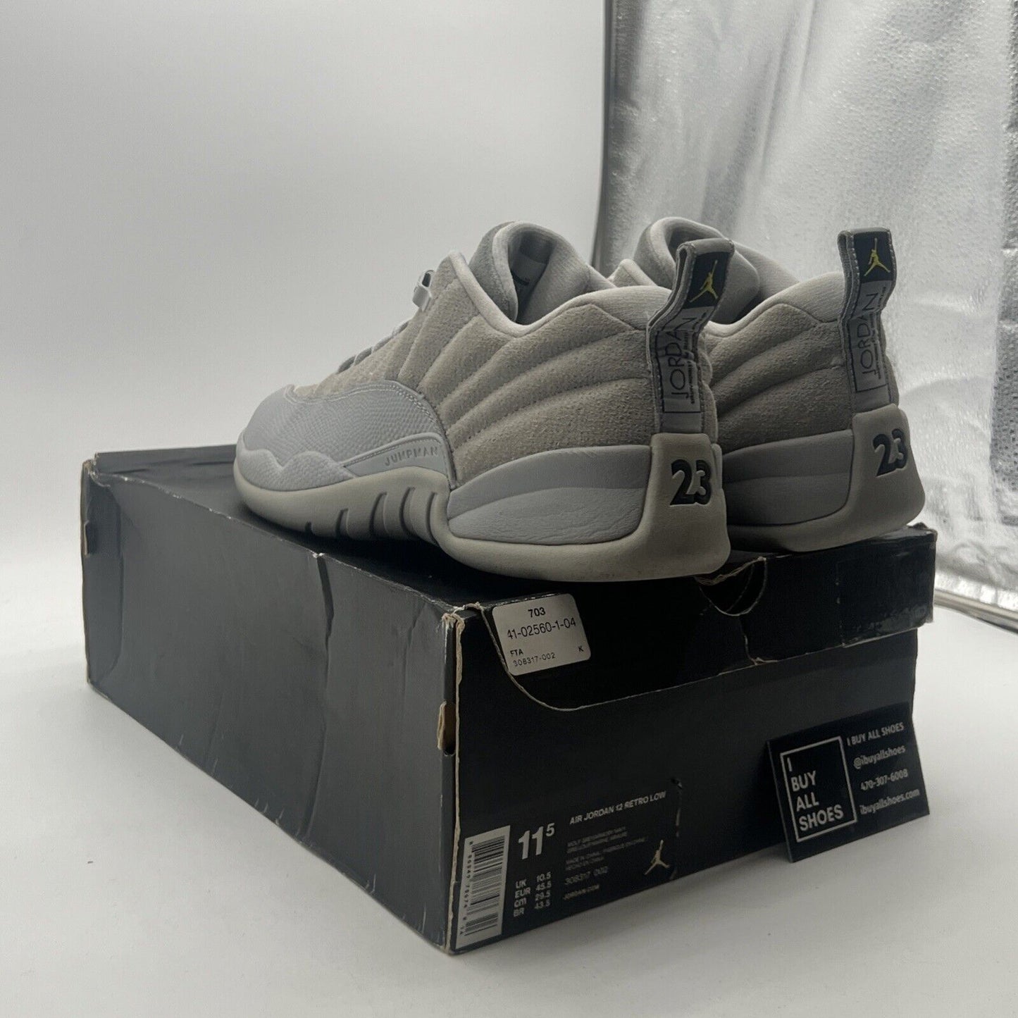 Size 11.5 - Air Jordan 12 Retro Low Wolf Grey (308317-002)