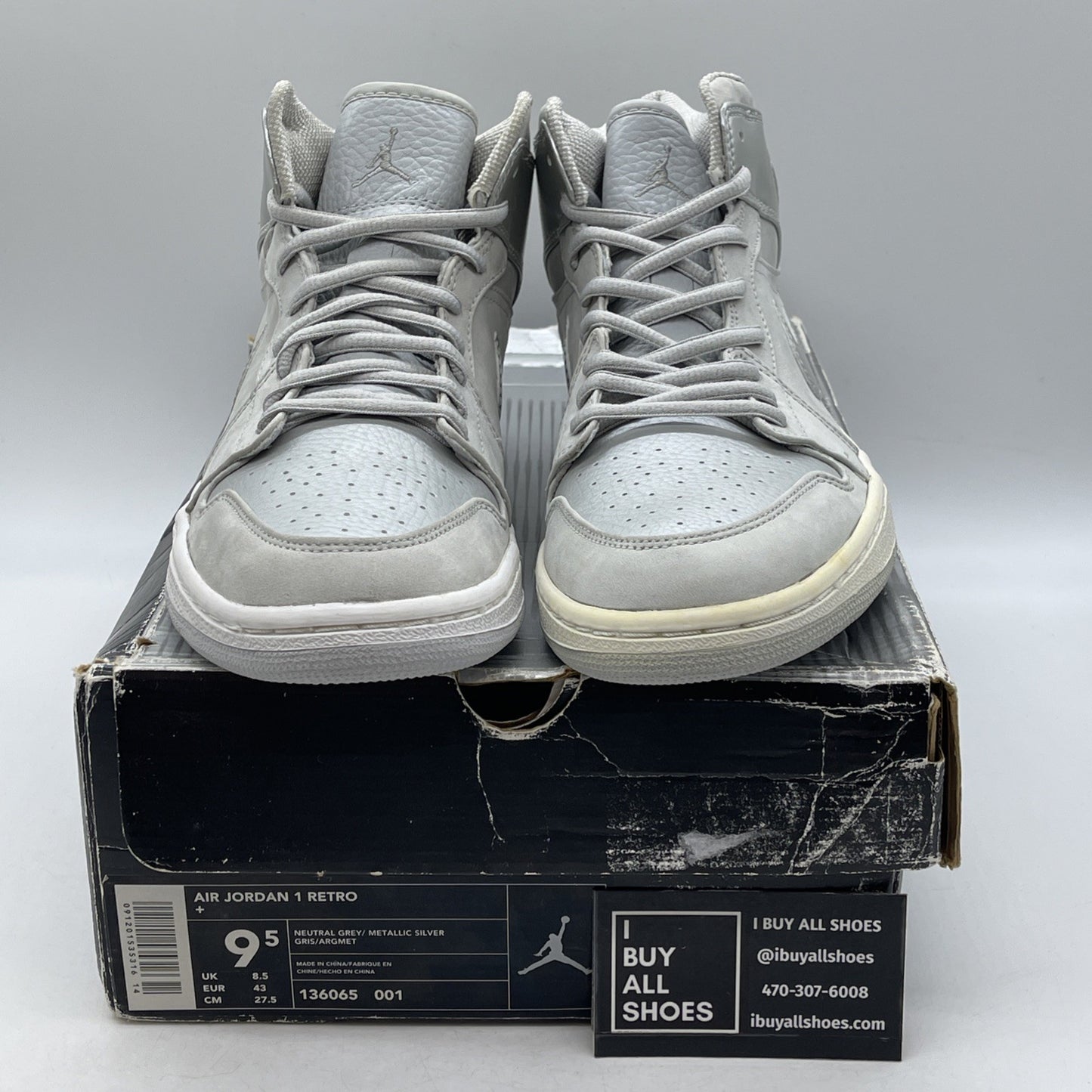 Size 9.5 - Air Jordan 1 Retro + 2001 Neutral Grey (136065-001)