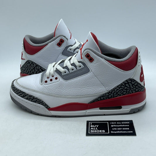 Size 10 - Jordan 3 Retro Mid Fire Red White Grey Suede Leather (DN3707-160)