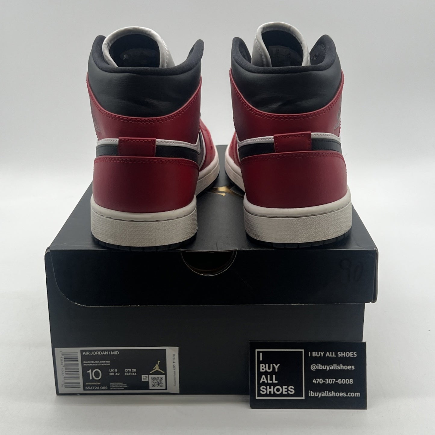 Size 10 - Air Jordan 1 Mid Chicago Black Toe 2020 (554724-069)