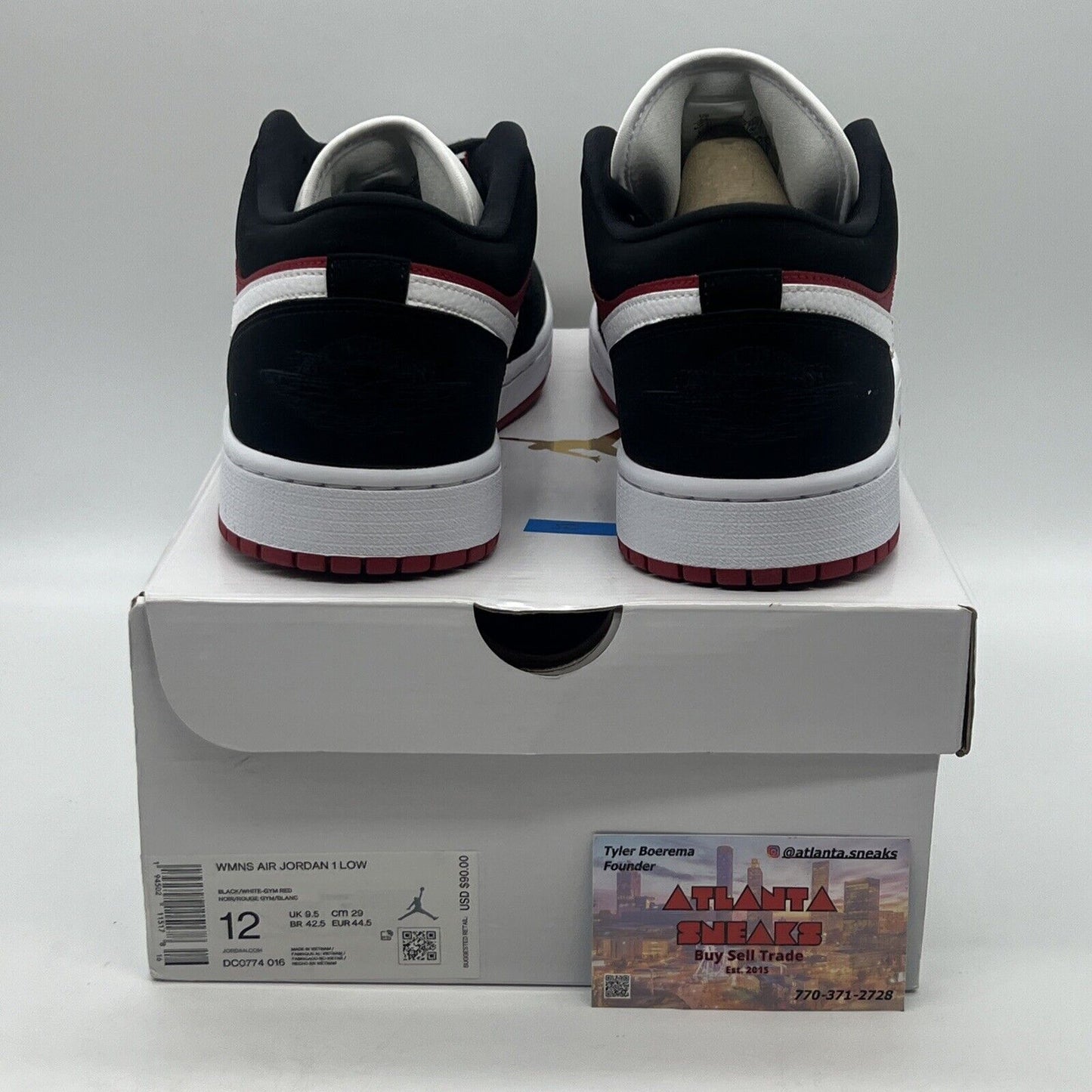 Size 12 - Jordan 1 Low Gym Red Black White Brand New Og All