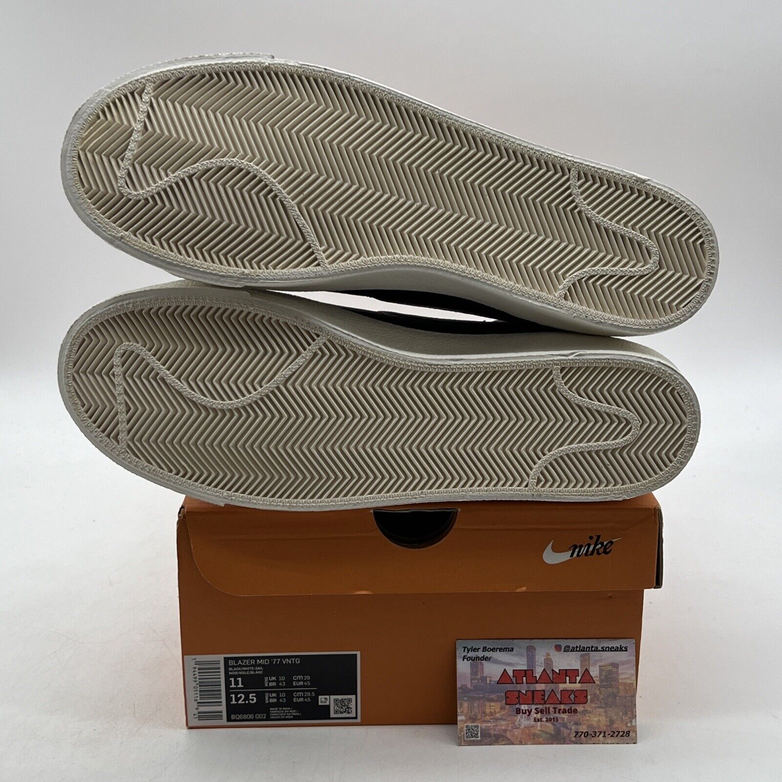 Size 11 - Nike Blazer '77 Vintage Mid Black Sail Leather (BQ6806-002)