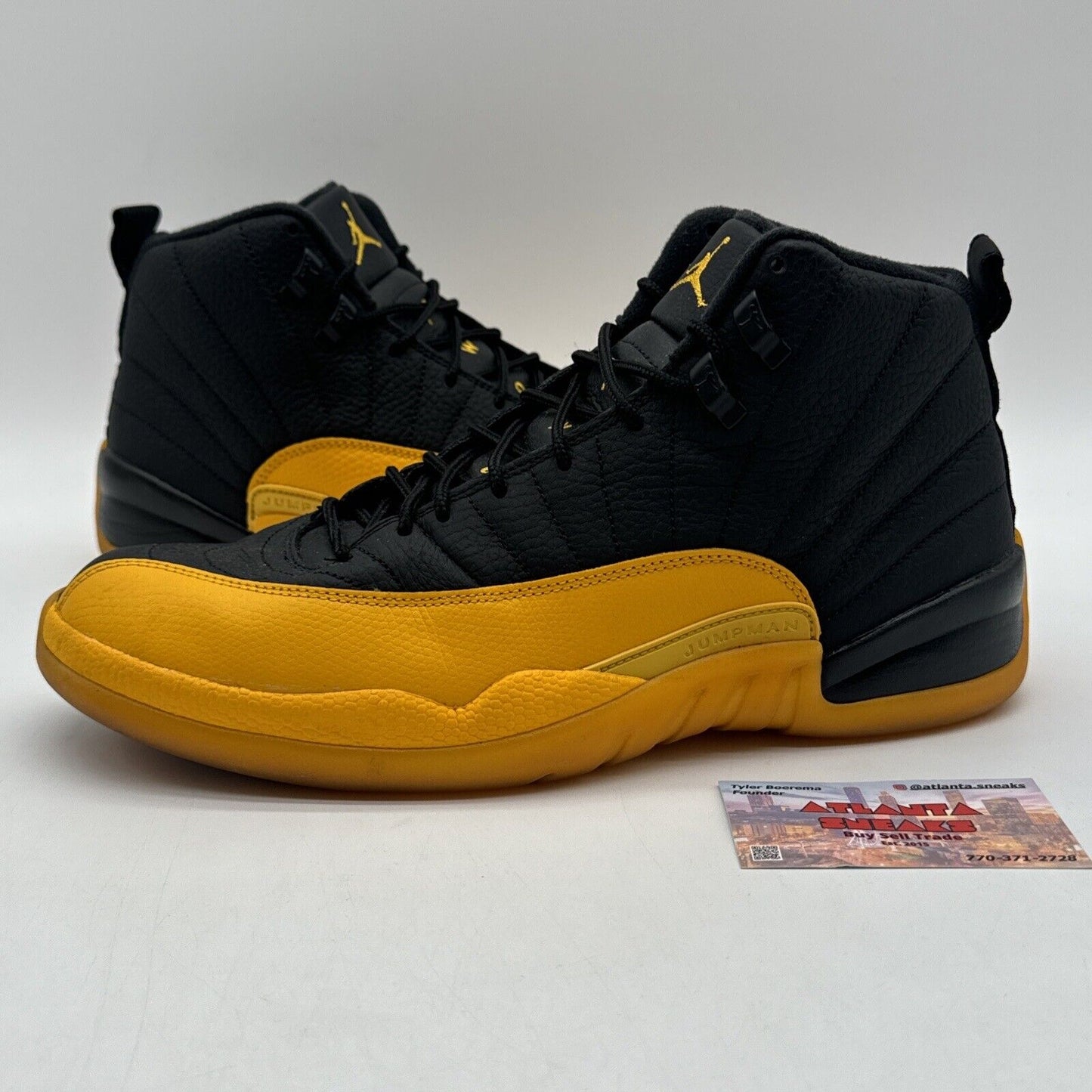 Size 11.5 - Jordan 12 Retro University Gold 2020 Black Leather Jumpman Steelers