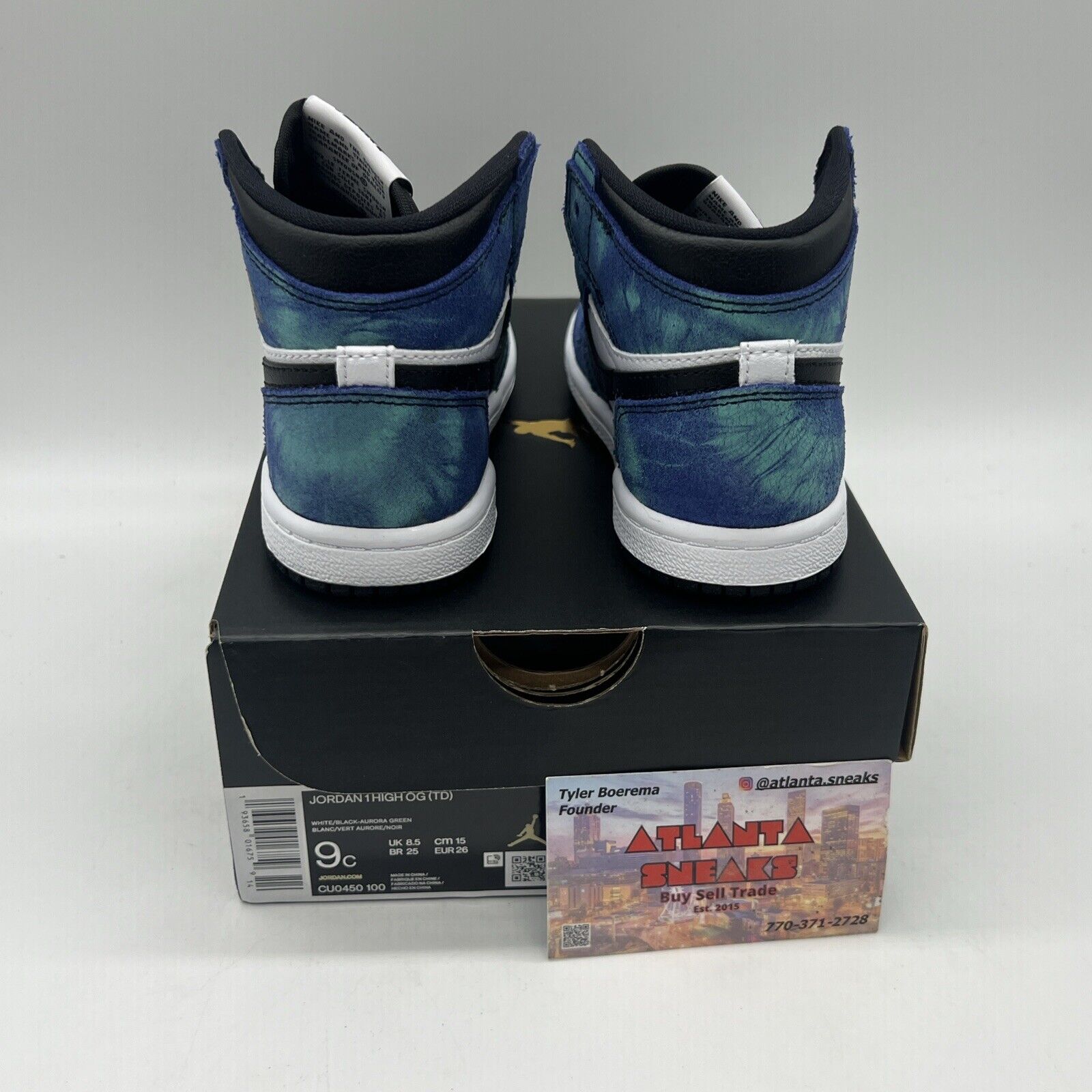 Brand New KIDS Air Jordan 1 High OG Tie Dye TD size 9C (CU0450-100) Brand New DS