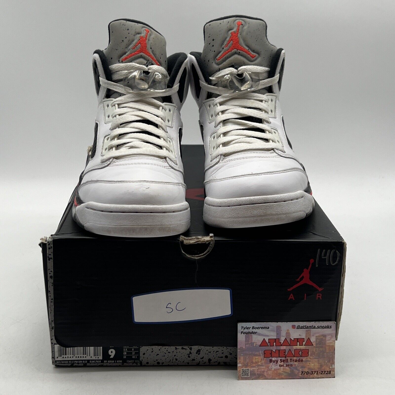 Size 9 - Air Jordan 5 Retro Pro Stars White Grey Black (136027-115)