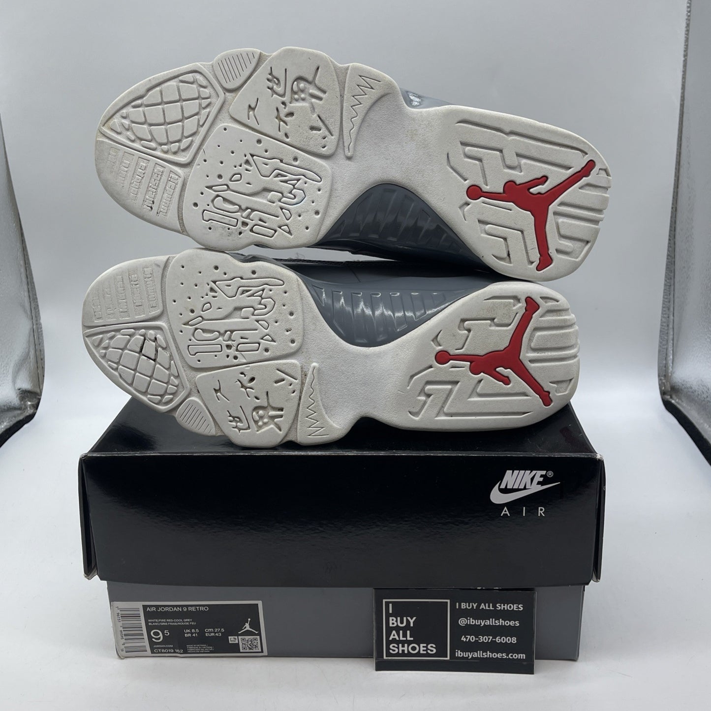 Size 9.5 - Air Jordan 9 Retro Mid Fire Red Grey White Leather (CT8019-162)