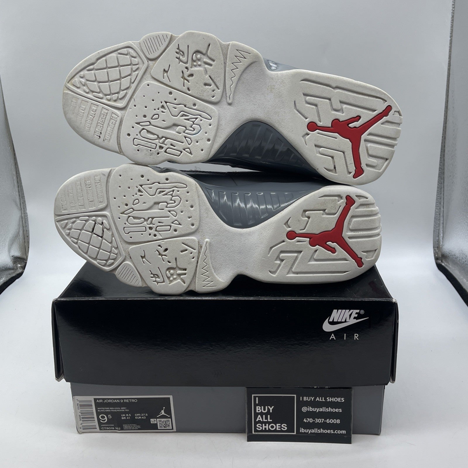 Size 9.5 - Air Jordan 9 Retro Mid Fire Red Grey White Leather (CT8019-162)