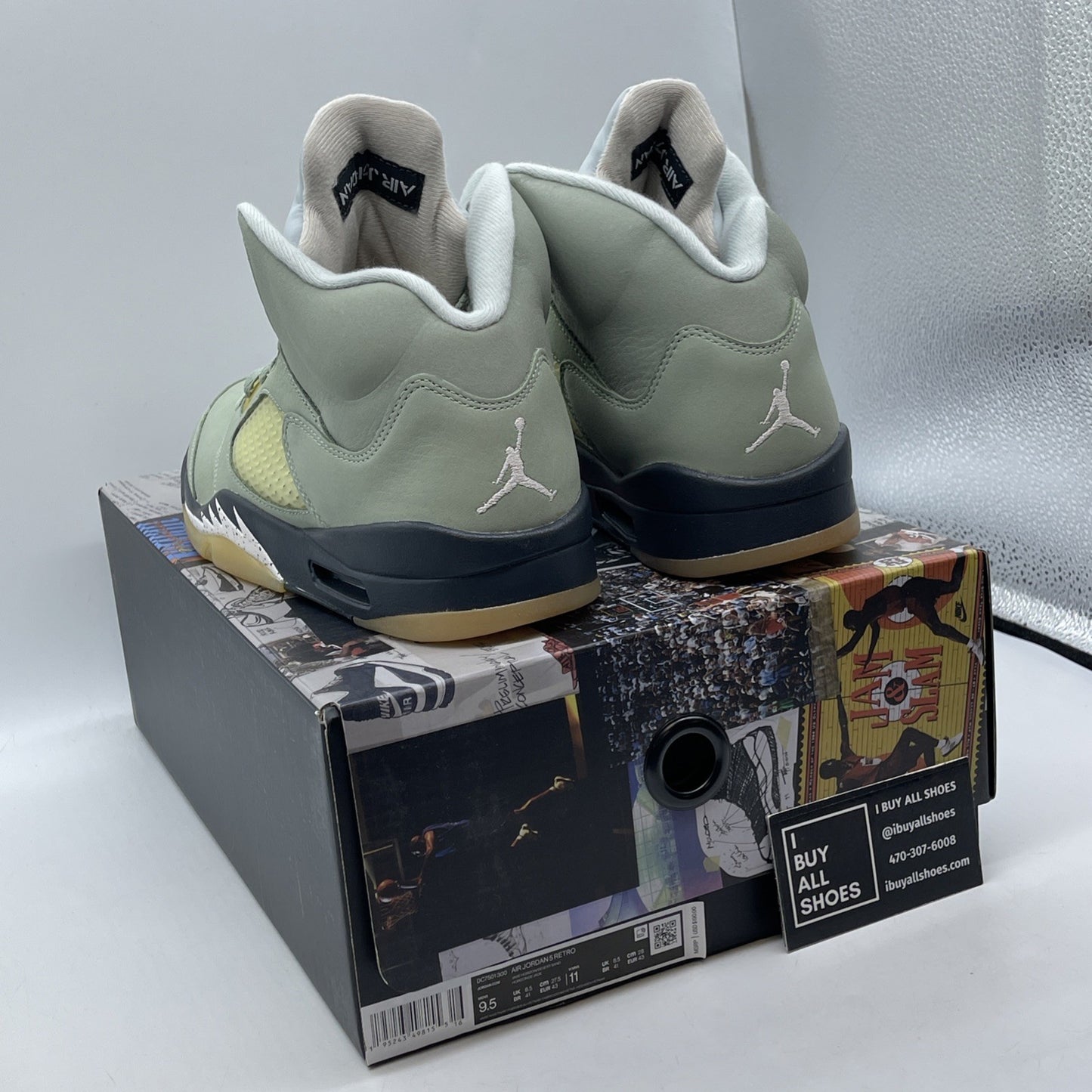 Size 9.5 - Jordan 5 JADE HORIZON Blue White Suede (DC7501300)