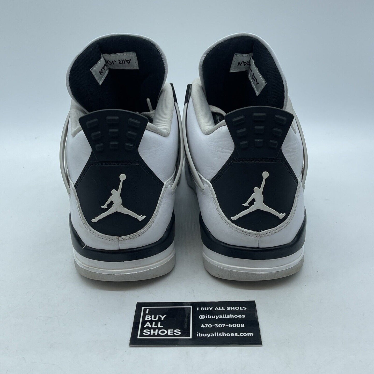 Size 10 - Jordan 4 Retro Mid Military Black White Suede Leather (DH6927-111)