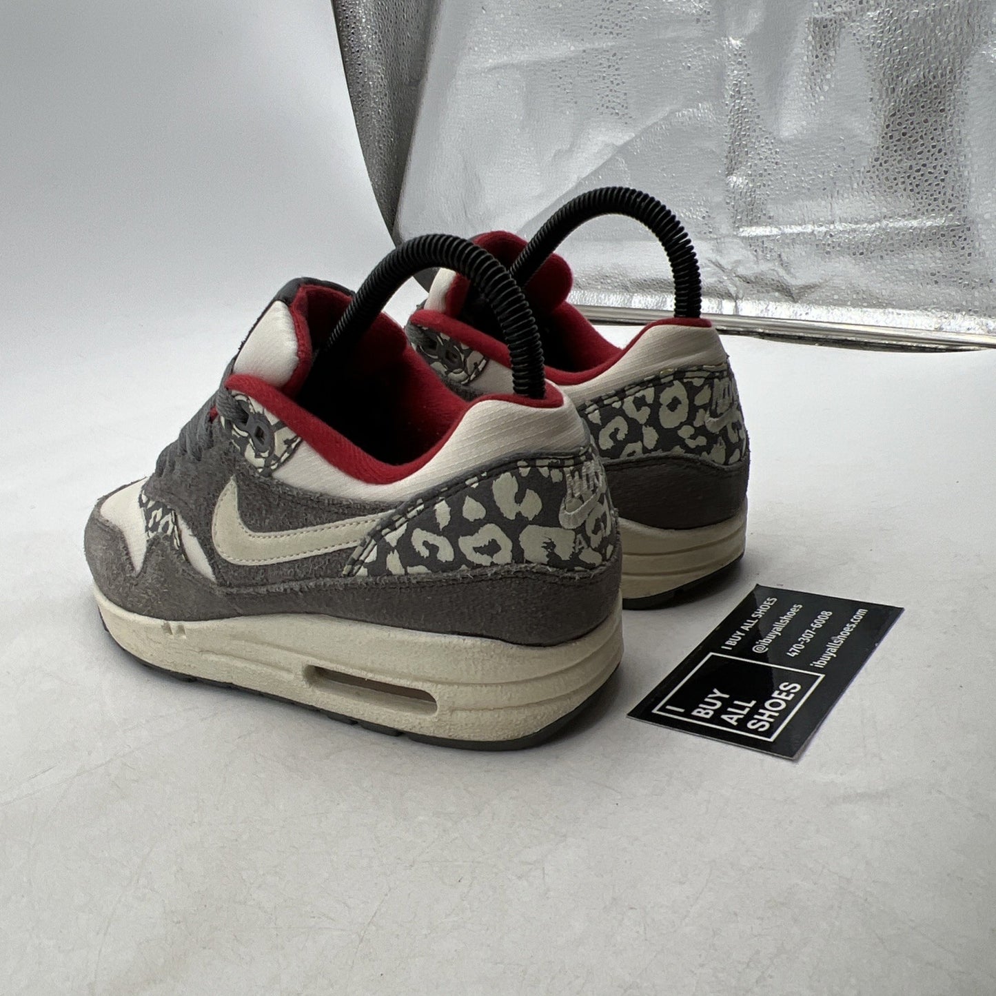 Size 5 - Nike Air Max 1 Grey Leopard W (319986-099)