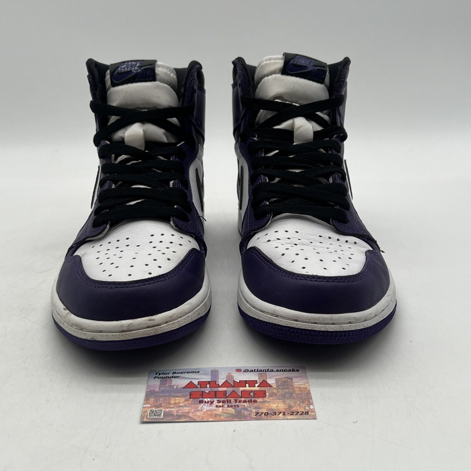 Size 9.5 - Jordan 1 Retro OG High Court Purple 2.0 Black Leather (555088-500)