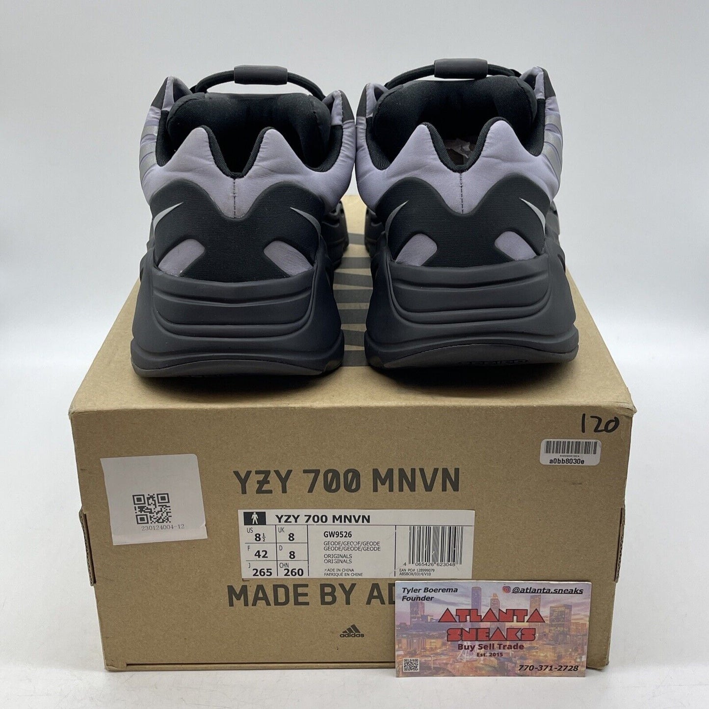 Size 8.5 - adidas Yeezy Boost 700 MNVN Geode Black Purple (GW9526)