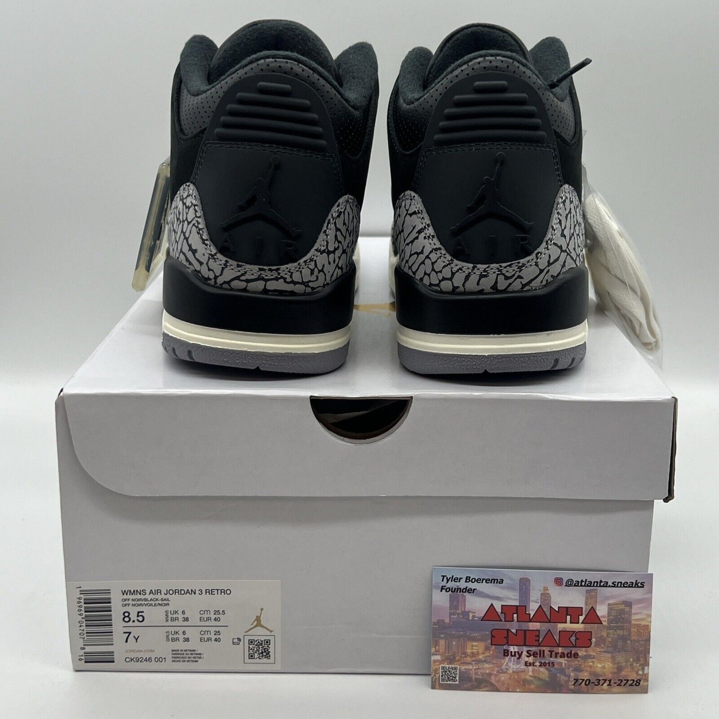 Size 8.5 - Jordan 3 Retro Mid Off Noir W