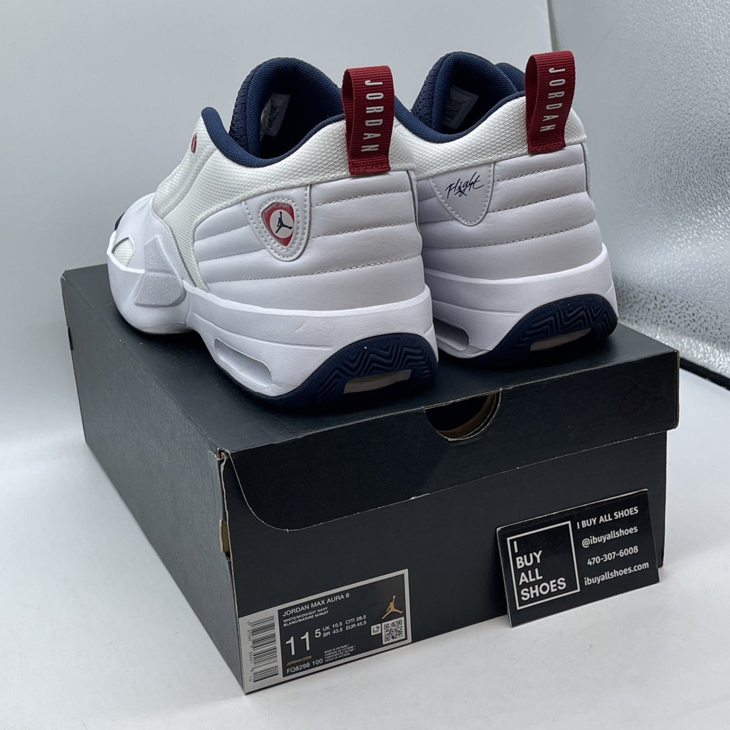 Size 11.5 - Jordan Max Aura 6 USA White Blue Suede Leather (FQ8298-100)
