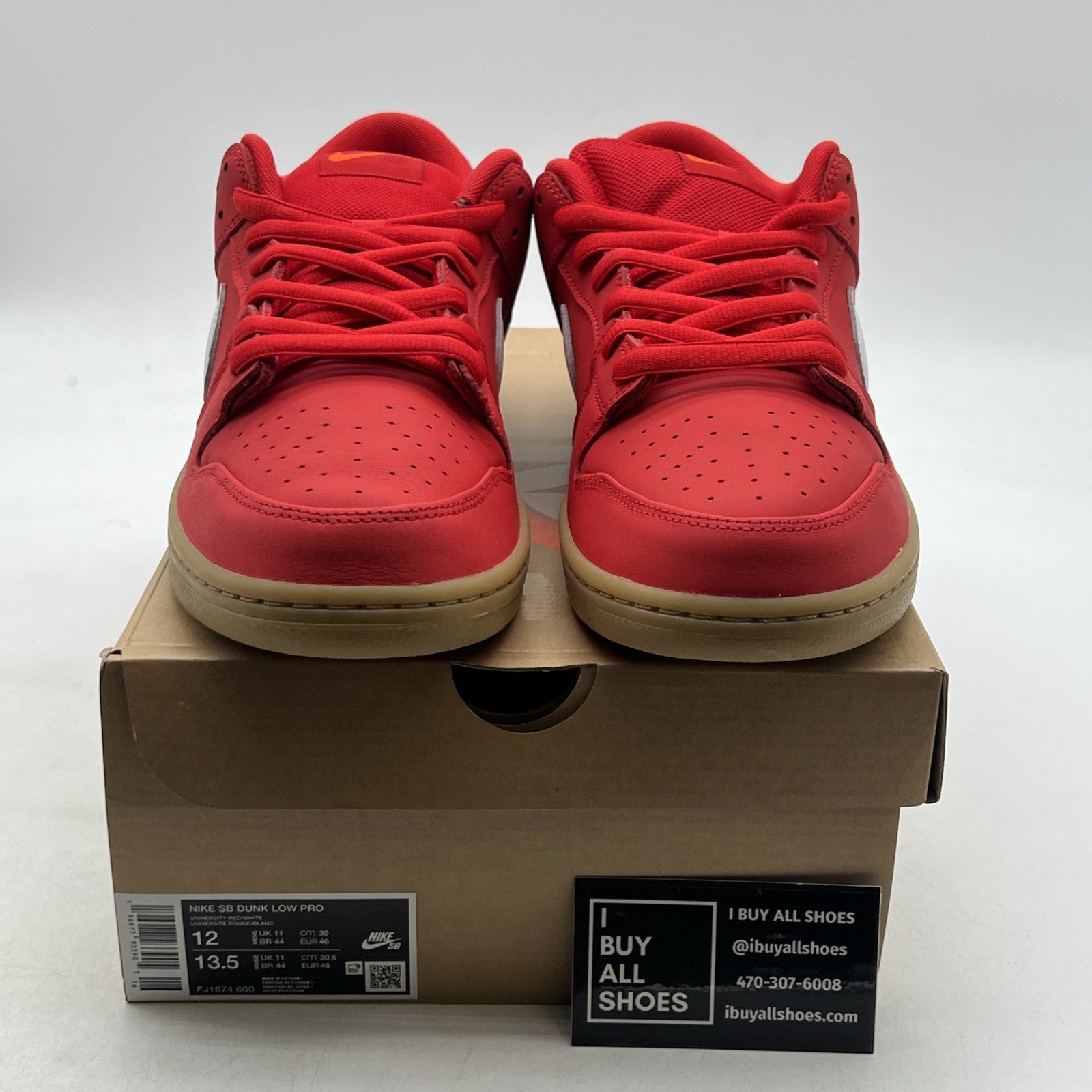 Size 12 - Nike Dunk Low Pro SB University Red Gum (FJ1674-600)