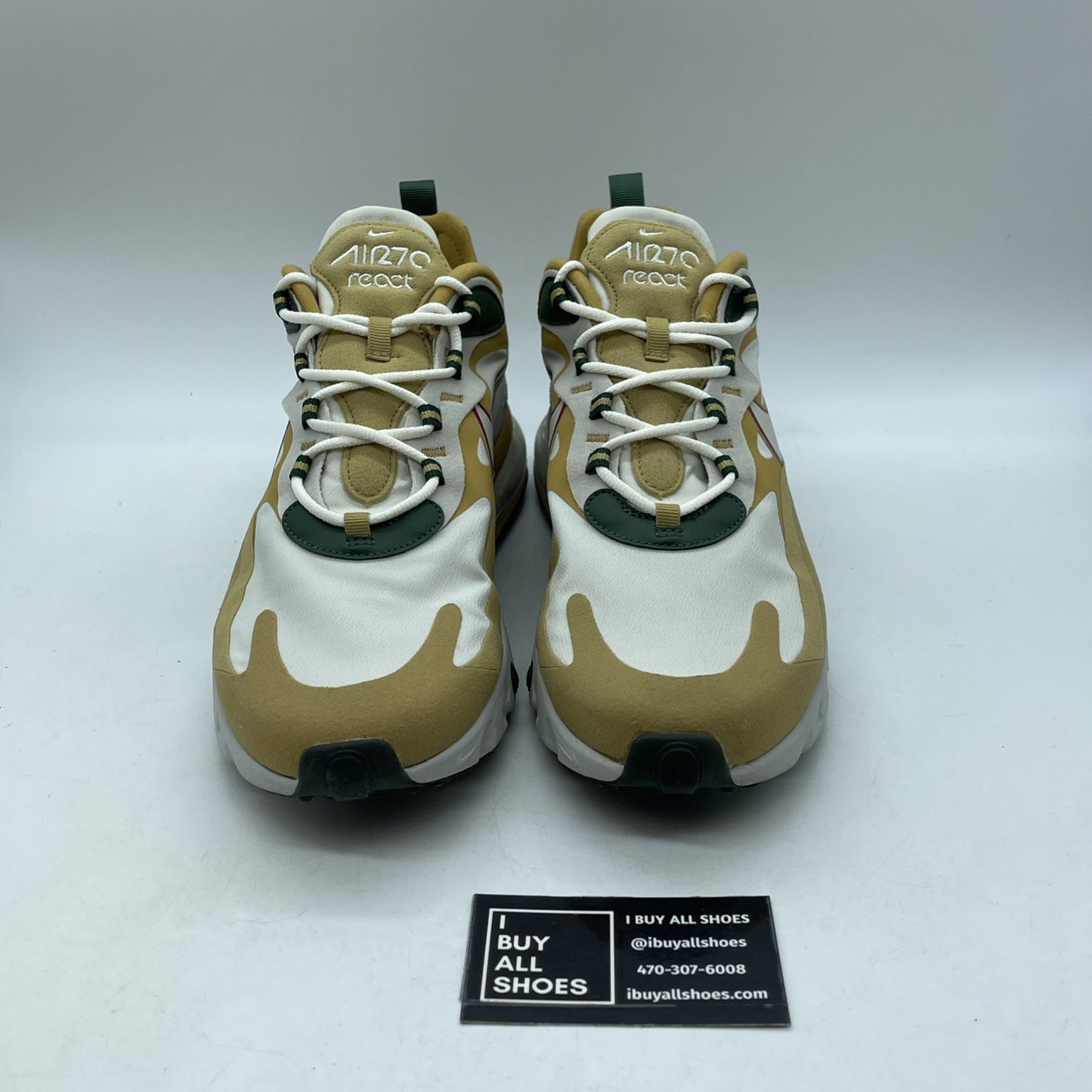 Size 11.5 - Nike Air Max 270 React Reggae' Brown White Suede (AO4971-700)