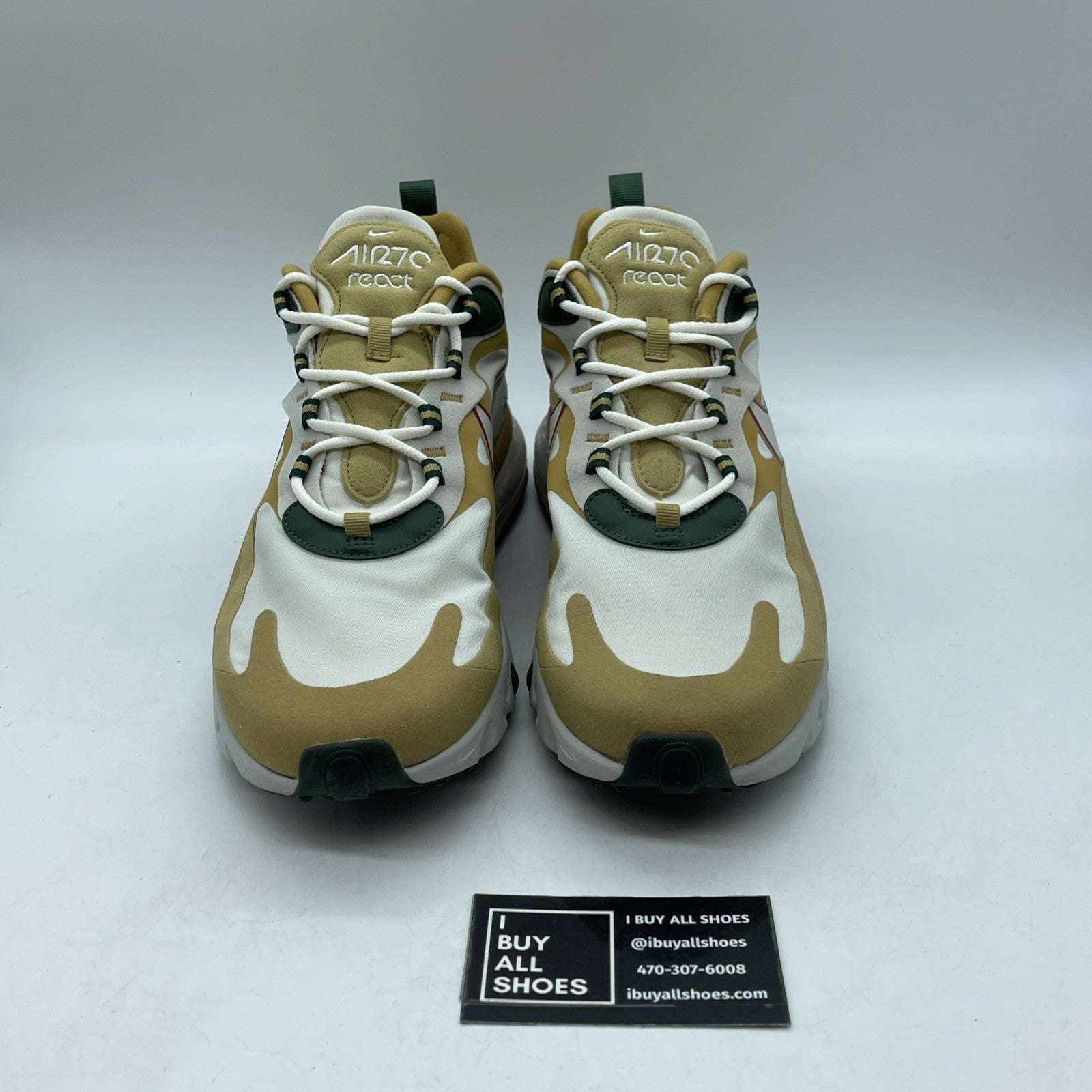 Size 11.5 - Nike Air Max 270 React Reggae' Brown White Suede (AO4971-700)
