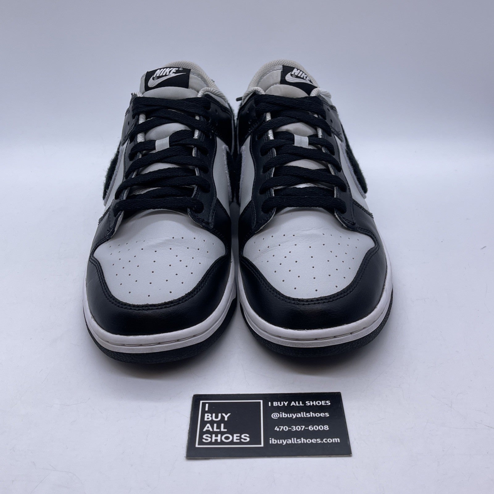 Size 12.5 - Nike Dunk Low Chenille Swoosh  Black Grey Fog Leather (DQ7683-001)