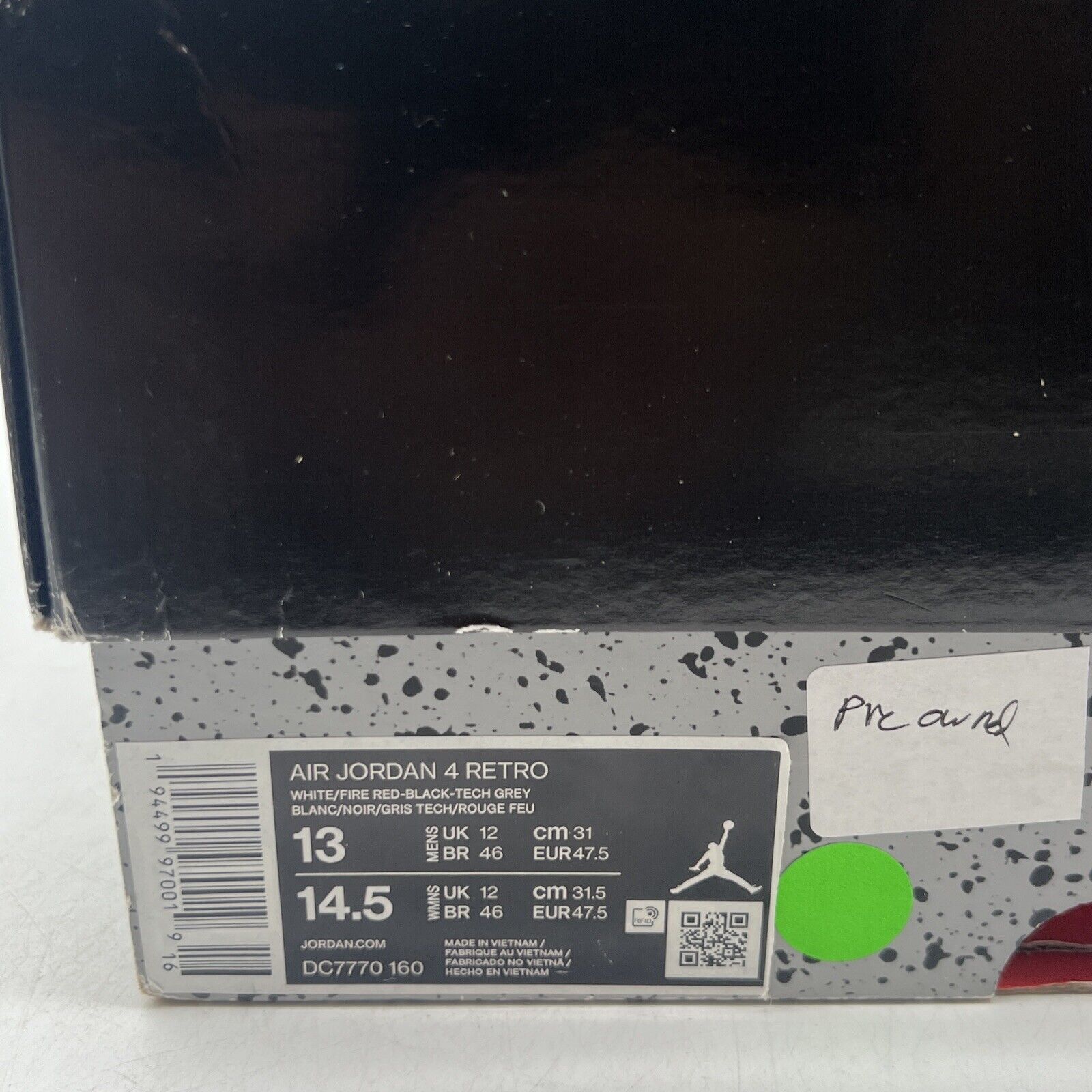 Size 13 - Jordan 4 Retro OG Mid Fire Red Black White Leather (DC7770-160)