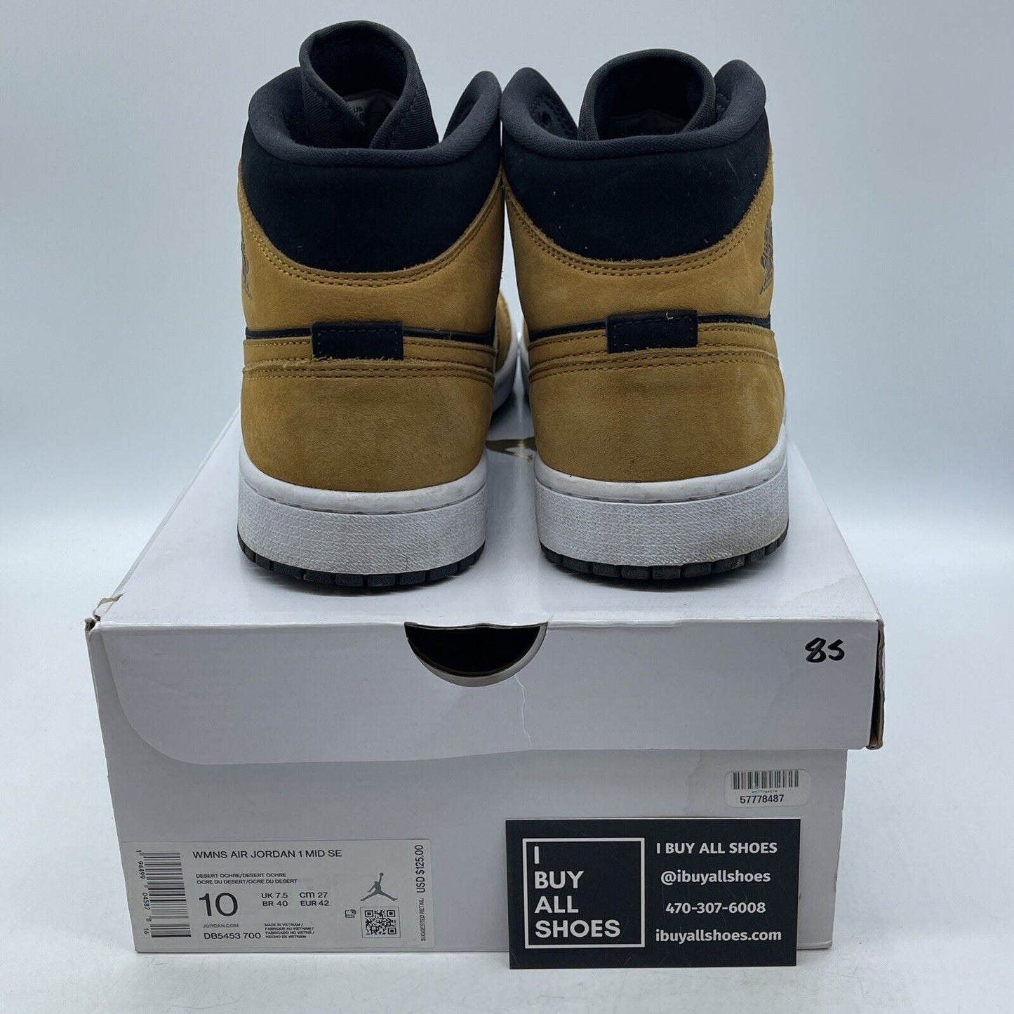 Size 10W- Air Jordan 1 SE Mid Desert Ochre Black Brown Suede (DB5453-700)