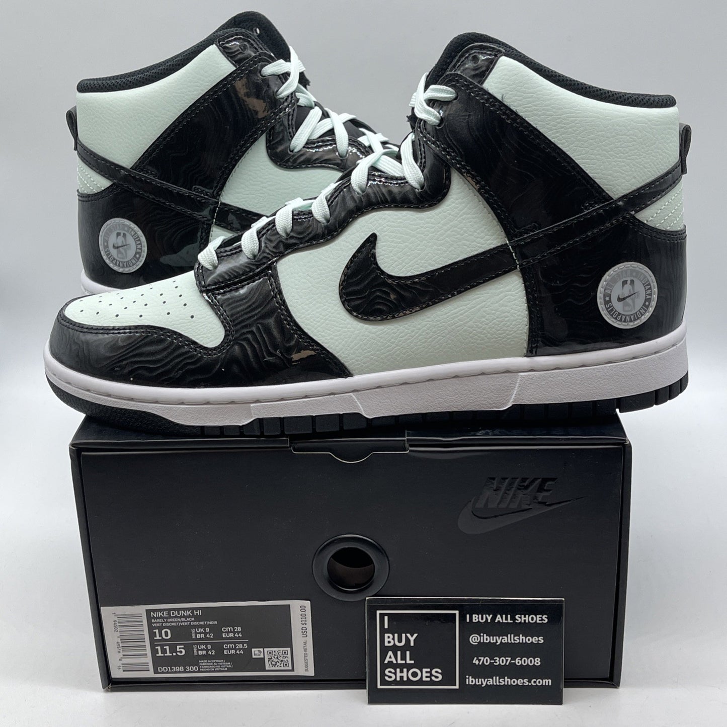 Size 10 - Nike Dunk SE High All Star 2021 White Black Leather (DD1398-300)