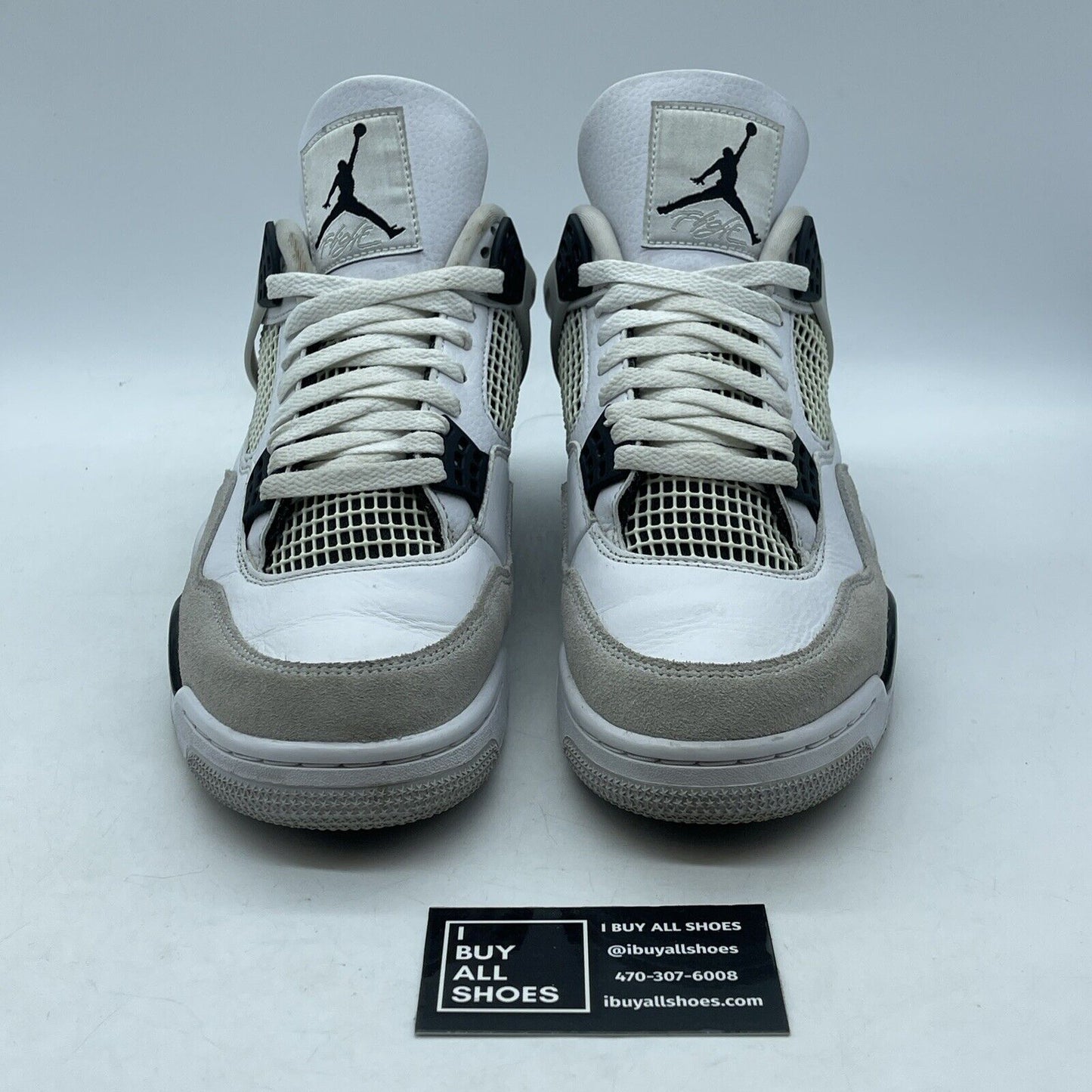 Size 10 - Jordan 4 Retro Mid Military Black White Suede Leather (DH6927-111)