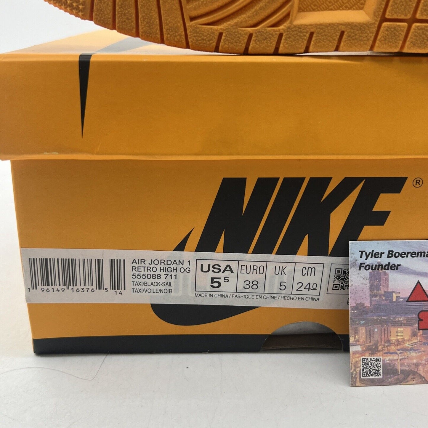 Size 5.5 - Jordan 1 Retro OG High Yellow Toe (555088-711)