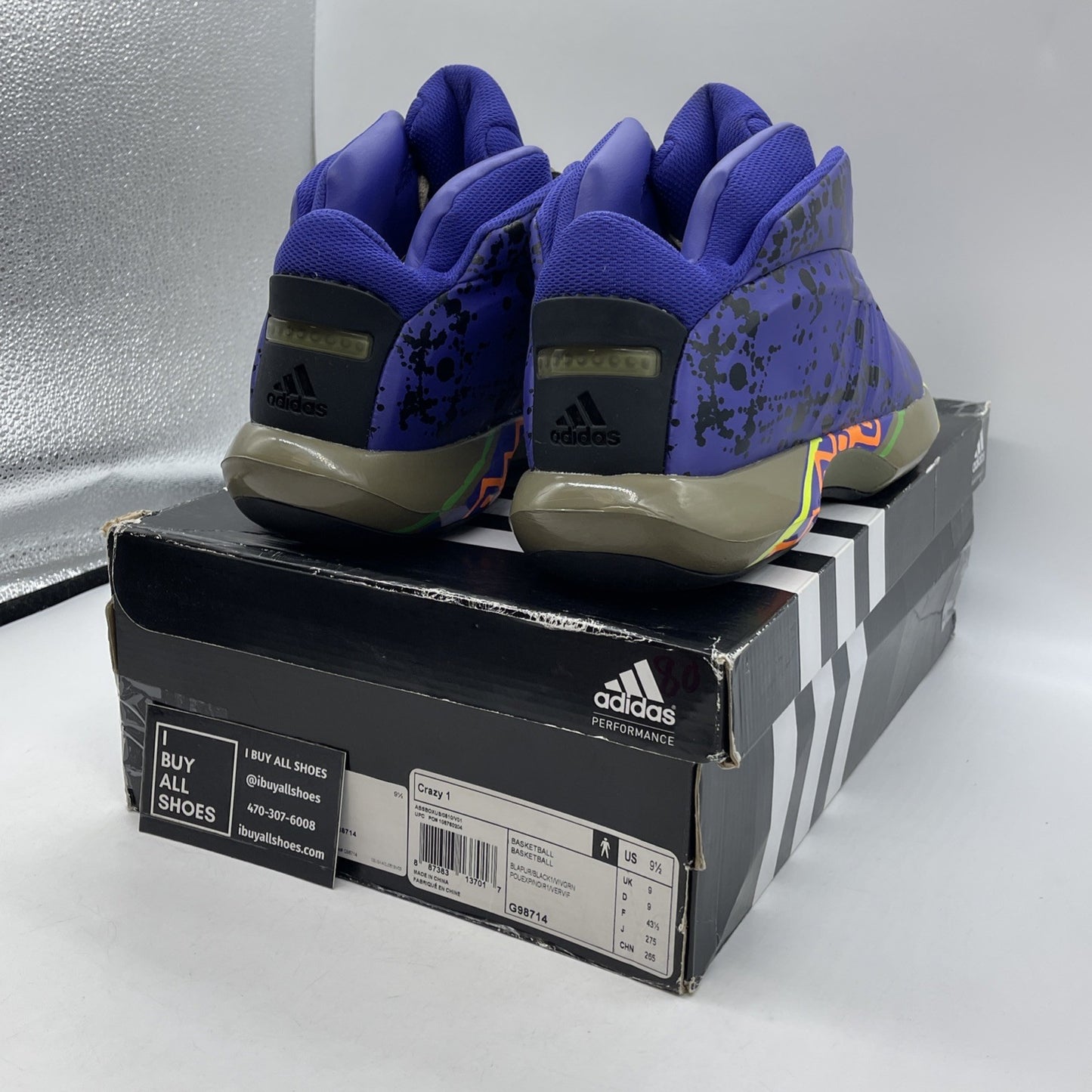 Size 9.5 - ADIDAS Crazy  1 KOBE BRYANT PE Purple All Star Game ASG (G9871)