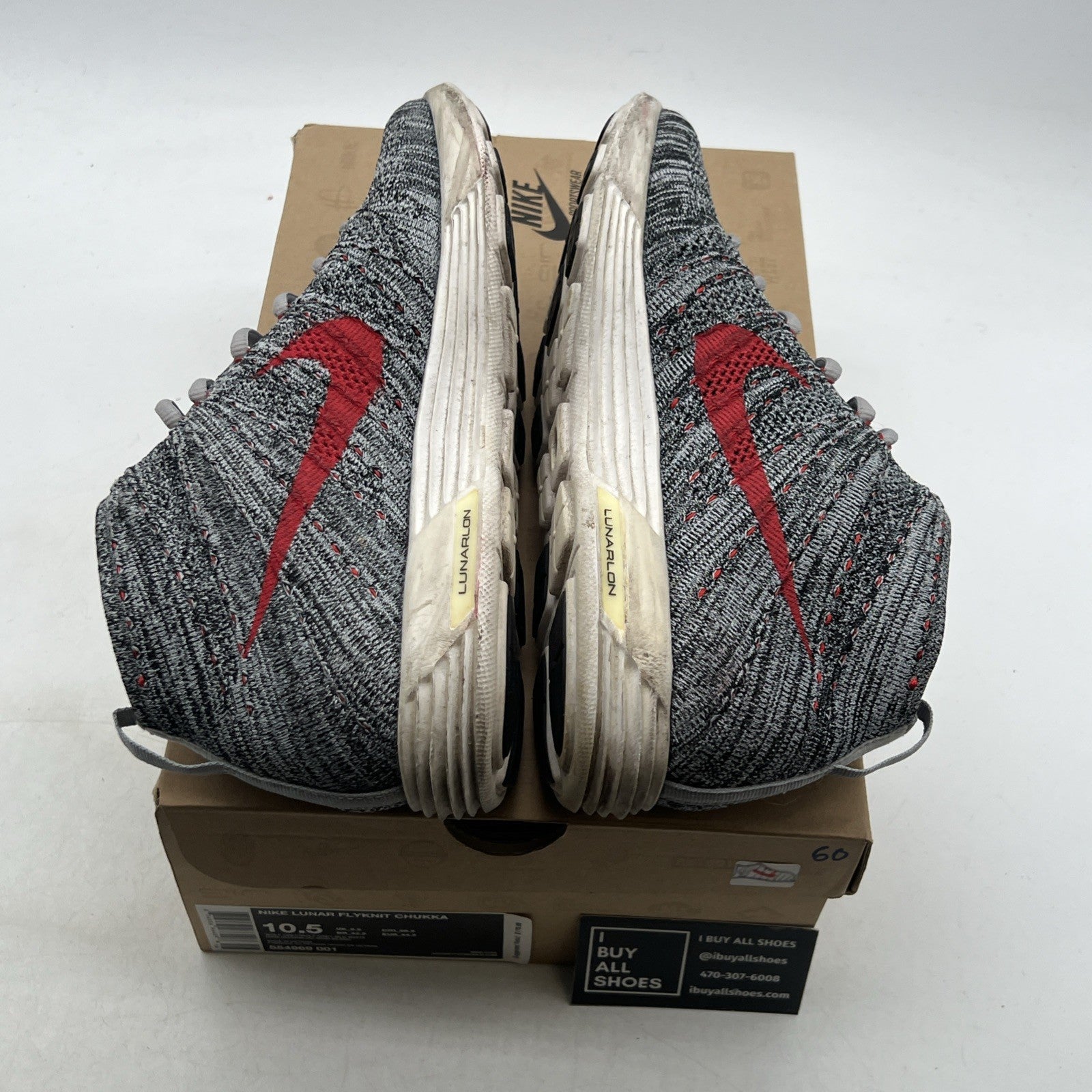 Size 10.5 - Nike Lunar Flyknit Chukka Wolf Grey (554969-001)
