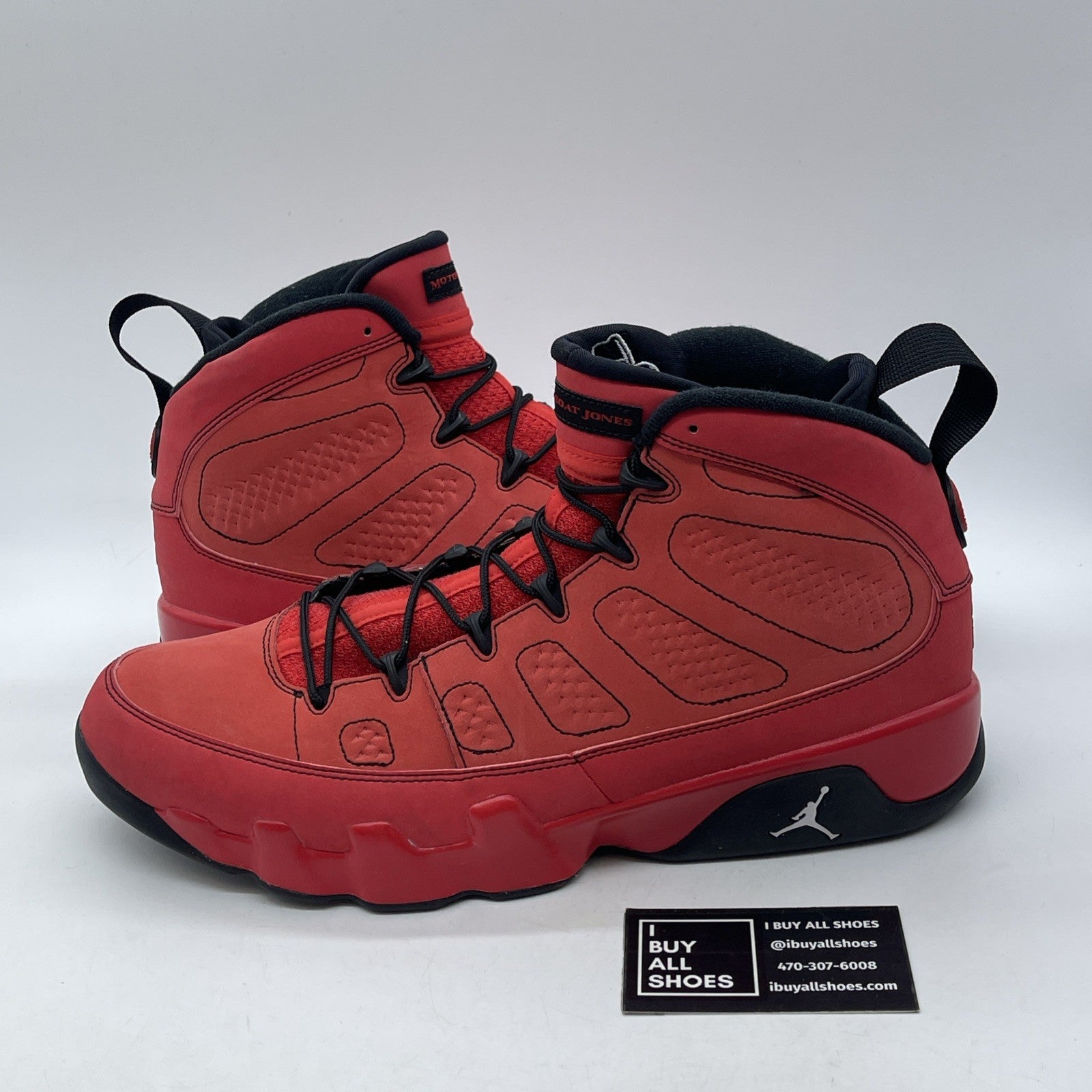 Size 13 - Air Jordan 9 Retro Motorboat Jones Black Red Suede (302370-645)
