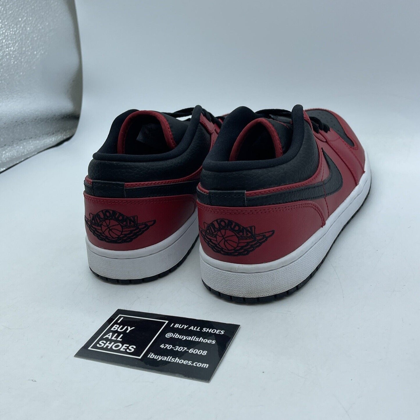 Size 8 - Air Jordan 1 Low Reverse Bred Red Black White Leather (553558-605)