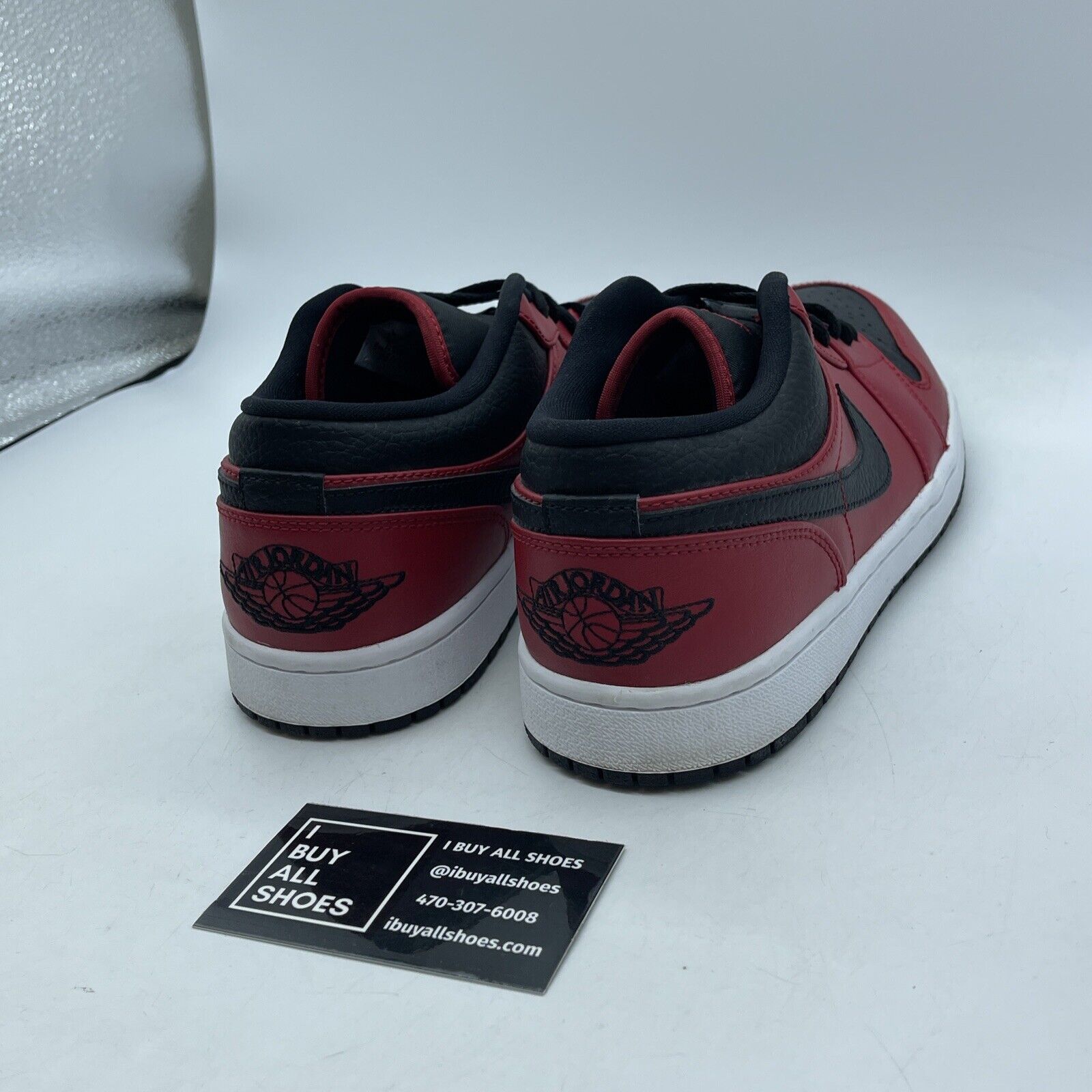 Size 8 - Air Jordan 1 Low Reverse Bred Red Black White Leather (553558-605)