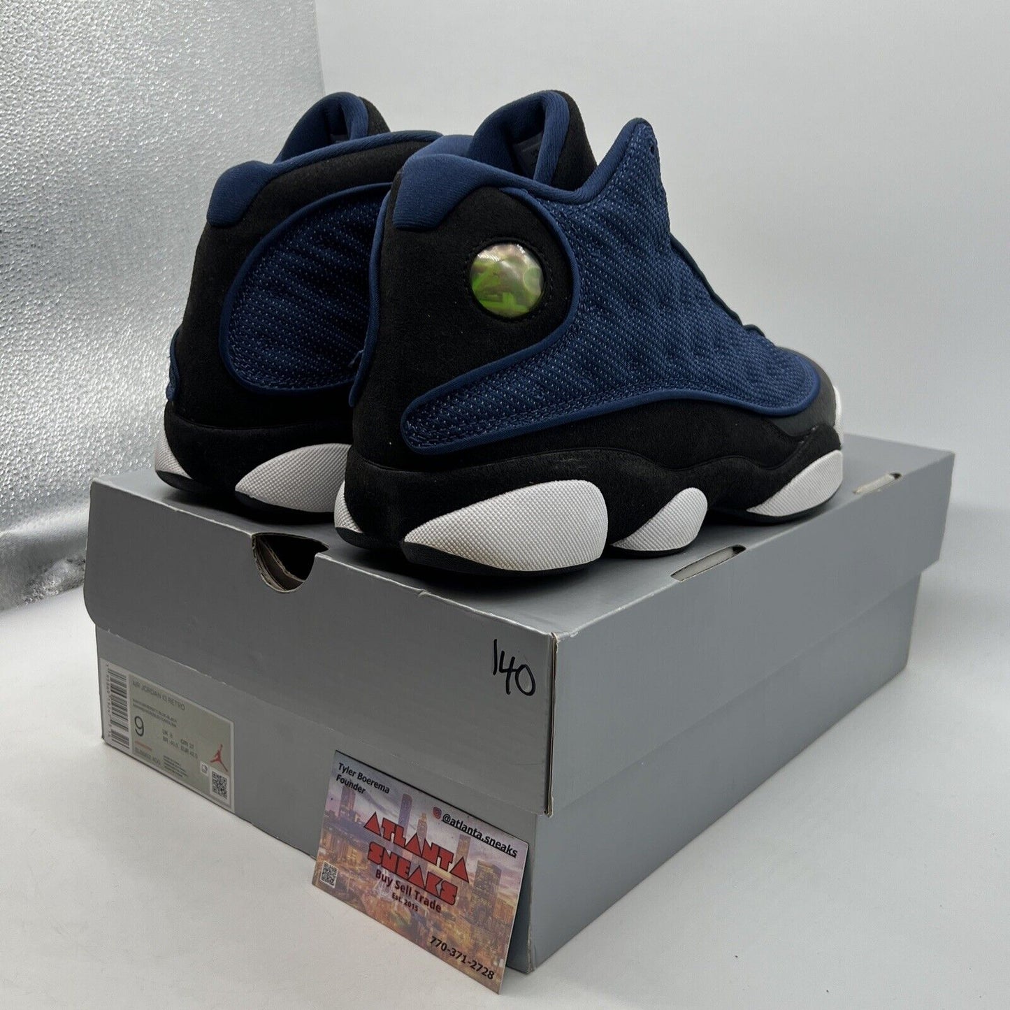 Size 9 - Jordan 13 Navy 2022 Black White Black Leather Blue (DJ5982-400)