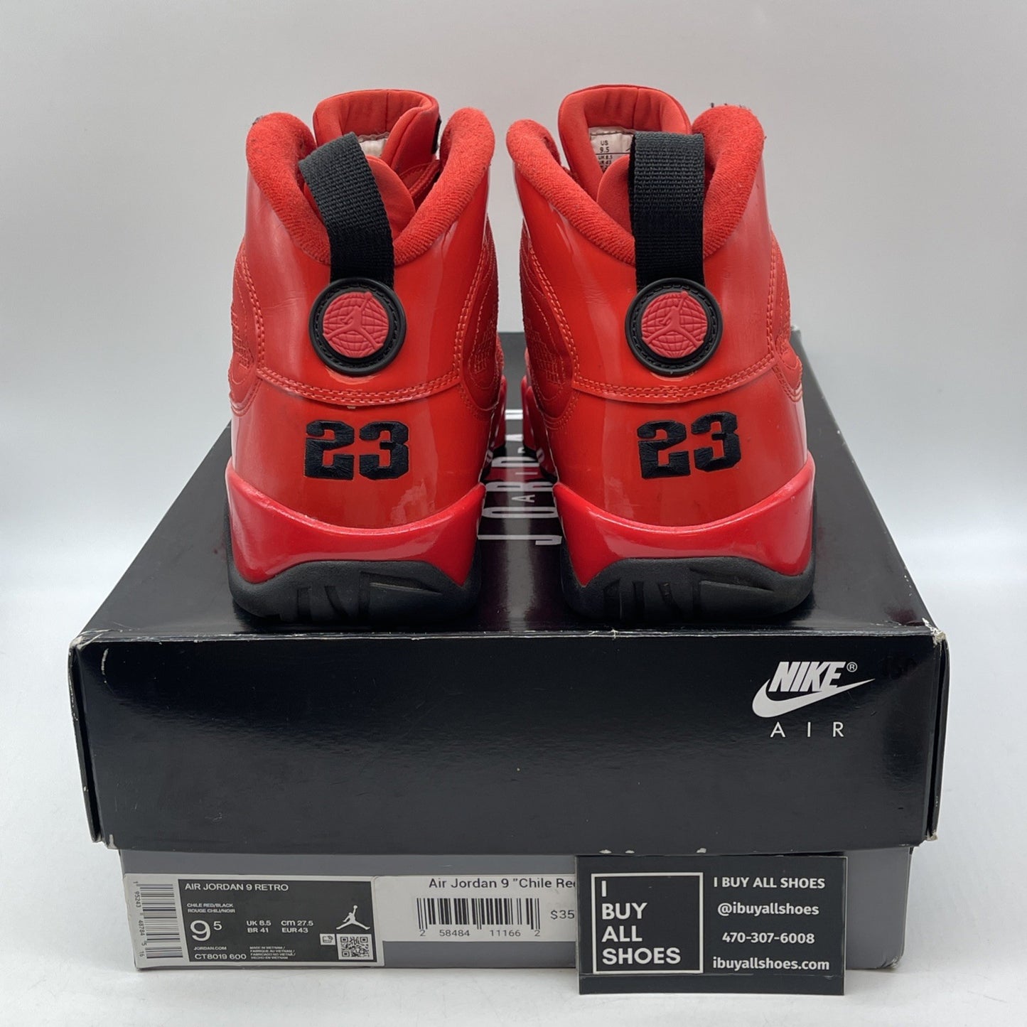 Size 9.5 - Jordan 9 Chile Red Black Leather (CT8019-600)