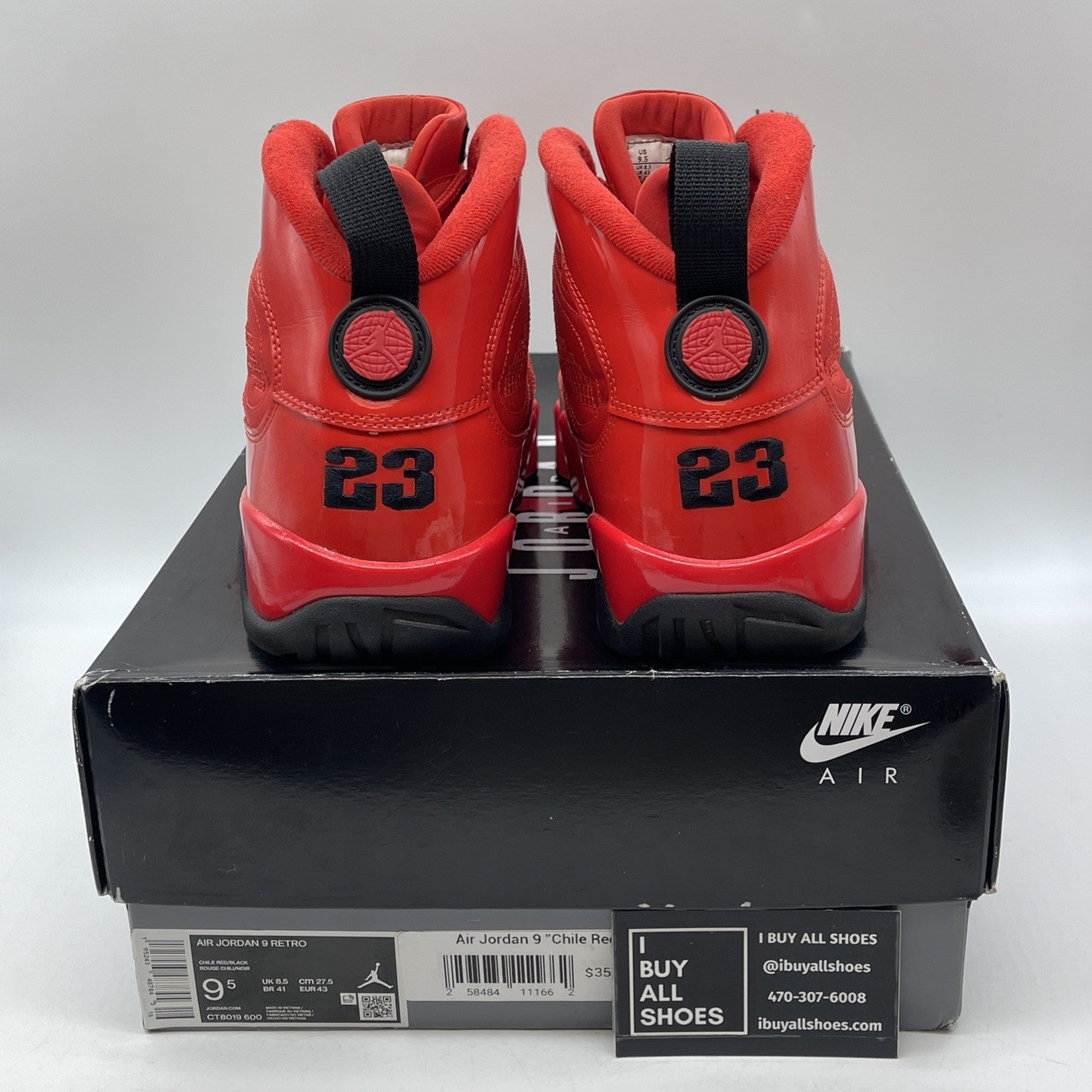 Size 9.5 - Jordan 9 Chile Red Black Leather (CT8019-600)